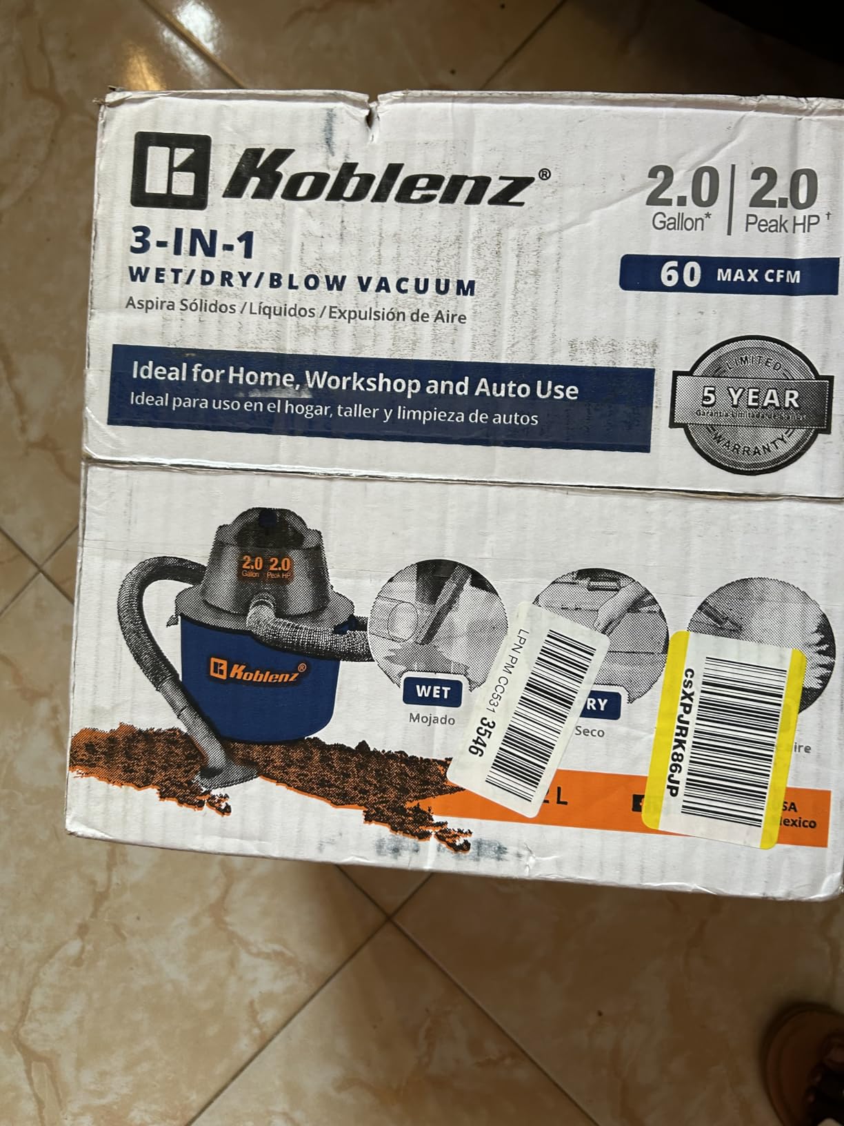 Koblenz WD-2L Wet Dry Vacuum Cleaner, Home Car Garage Workshop, 2.0 PHP customer photo 2