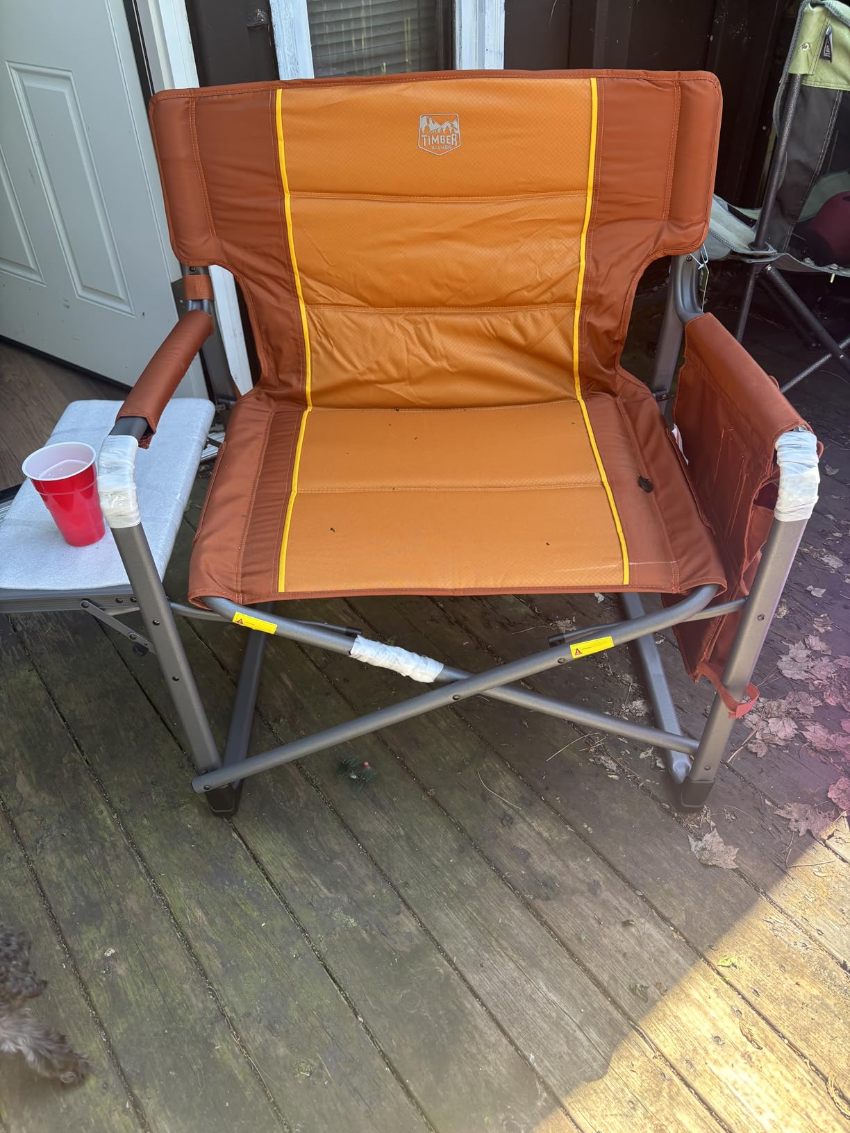 Timber Ridge XXL Upgraded Oversized Directors Chairs with Foldable Side Table, Detachable Side Pocket, Heavy Duty Folding Camping Chair up to 600 Lbs Weight Capacity (Blue) Ideal Gift customer photo 1