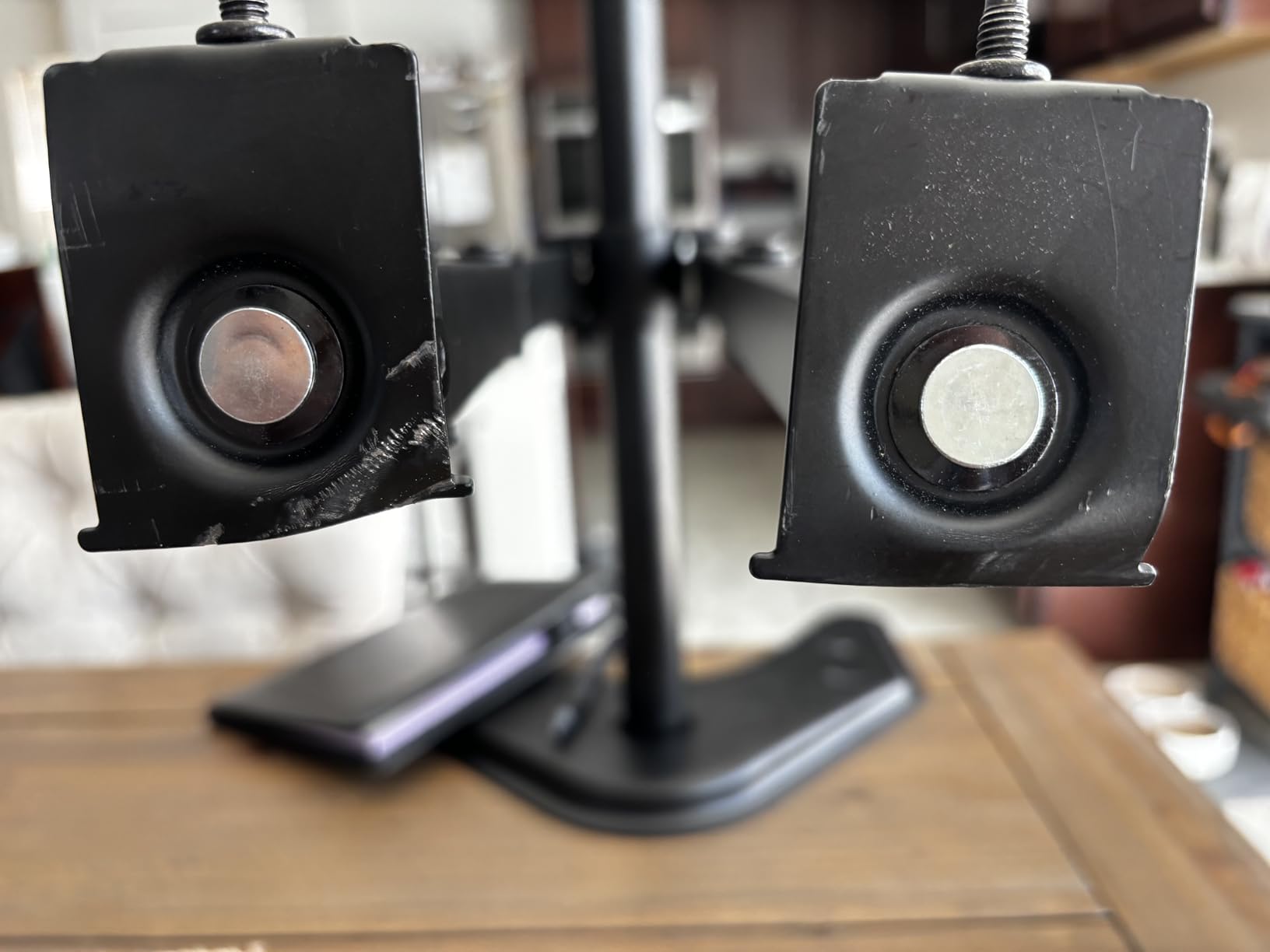 VIVO Dual LED LCD Monitor Mount, Free-Standing Desk Stand for 2 Screens up to 32 Inch, Heavy-Duty Fully Adjustable Arms with Max VESA 100x100mm, Black, STAND-V032F customer photo 1