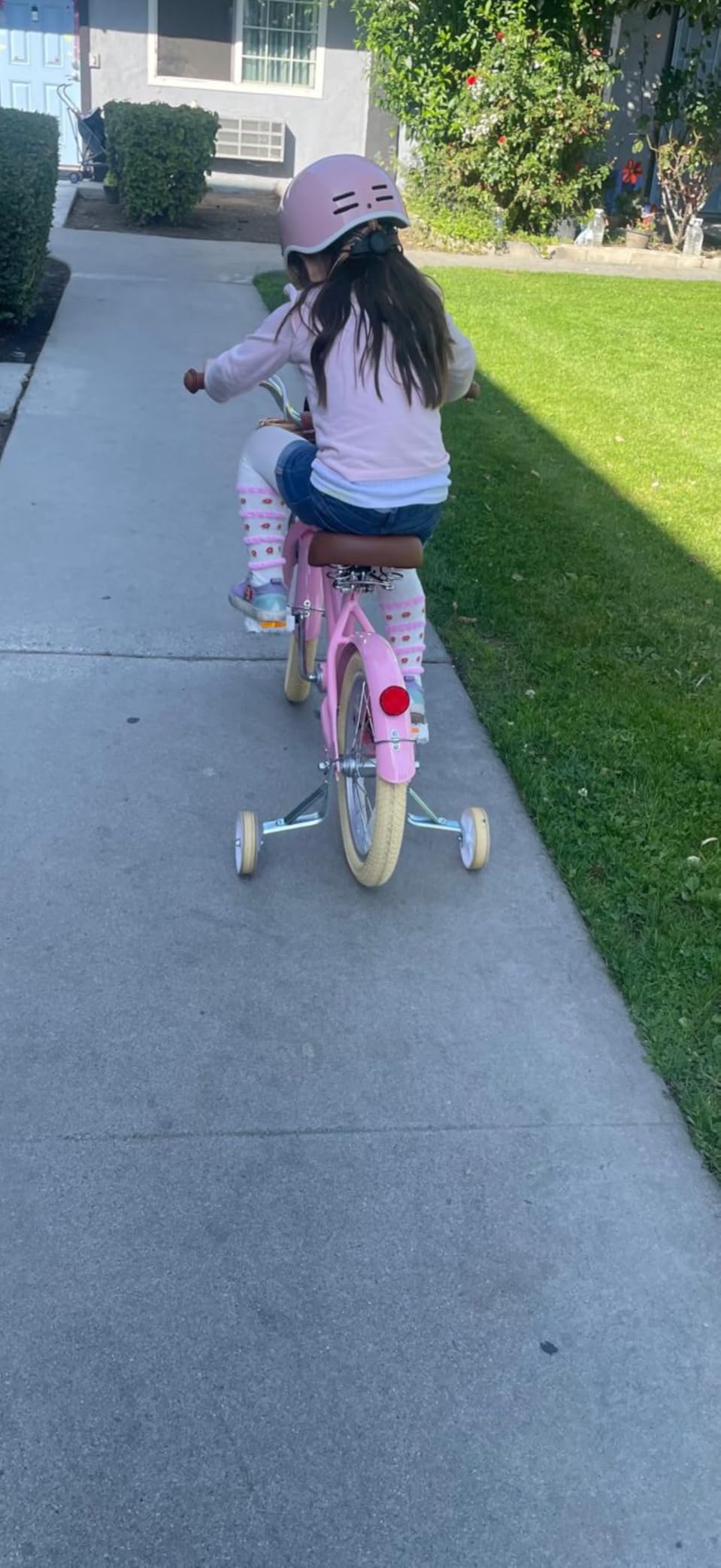Glerc Little Molly 12-20 Inch Kids Retro Cruiser Bike for 2-13 Year Old with Wicker Basket & Training Wheels/Kickstand, Multiple Colors customer photo 2