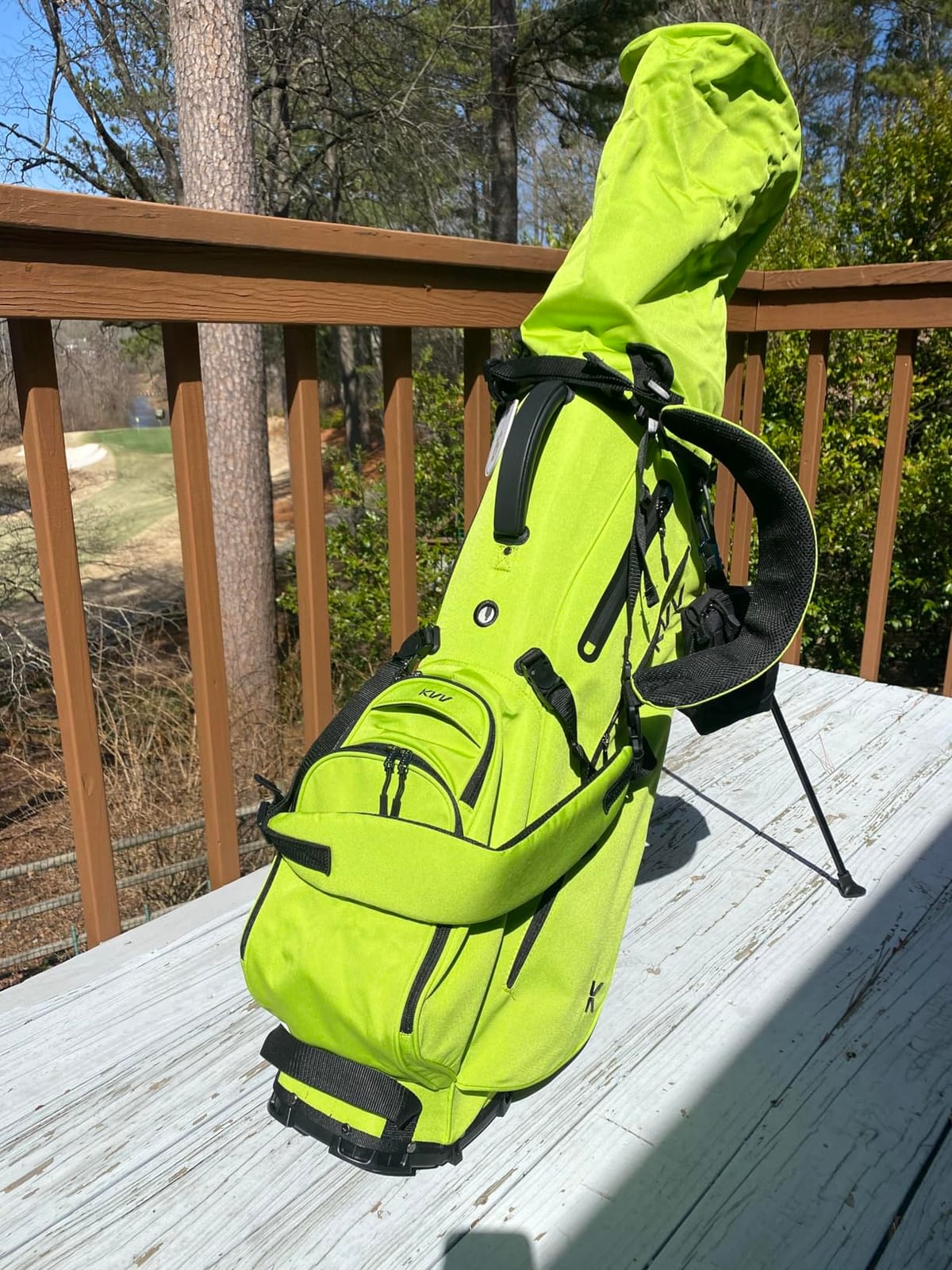 KVV Lightweight Golf Stand Bag with 7 Way Full-Length Dividers, 5 Zippered Pockets, Automatically Adjustable Dual Straps，Elegant Design customer photo 1