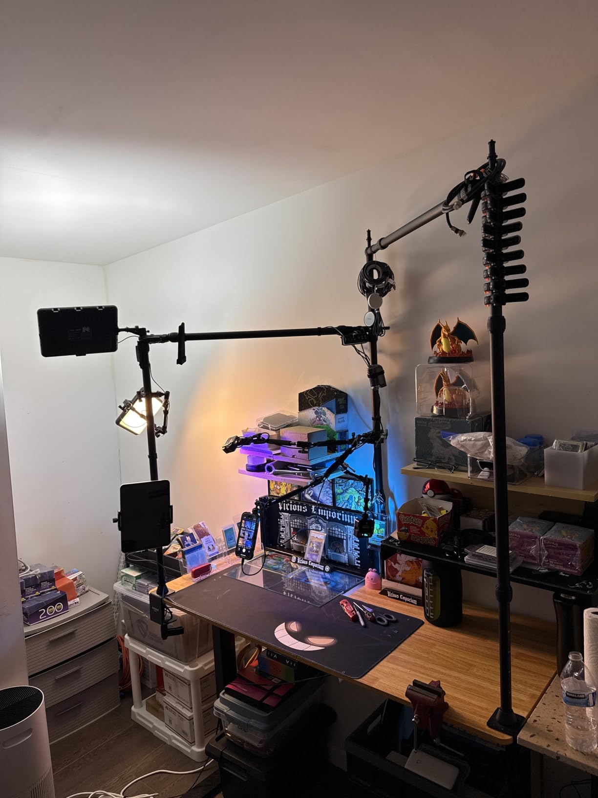 NEEWER Overhead Camera Mount Rig for Top Down Shots, Heavy Duty Steel Tabletop Mount Stand Multi Device Platform for Flat Lay Photography Lighting Cooking Drawing Crafts, For Desks≥3.3'/1m Long, ST100 customer photo 1