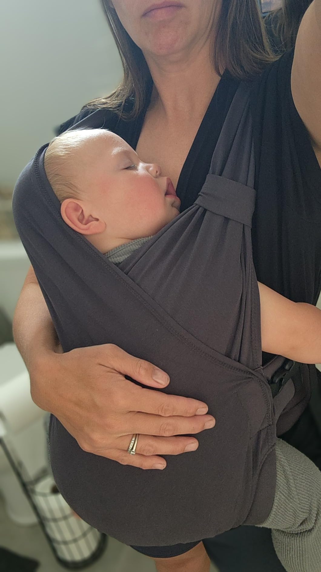 Boba Bliss Pre-Wrapped Baby Wrap Carrier, Newborn Sling, Black customer photo 1