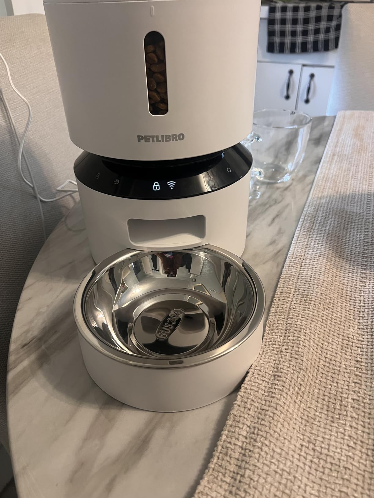 PETLIBRO Automatic Cat Feeder, 5G WiFi Automatic Pet Feeder with Freshness Preservation, 3L Timed Cat Feeders for Dry Food, Up to 48 Portions 10 Meals Per Day, Granary Pet Feeder for Cat/Dog, White customer photo 2