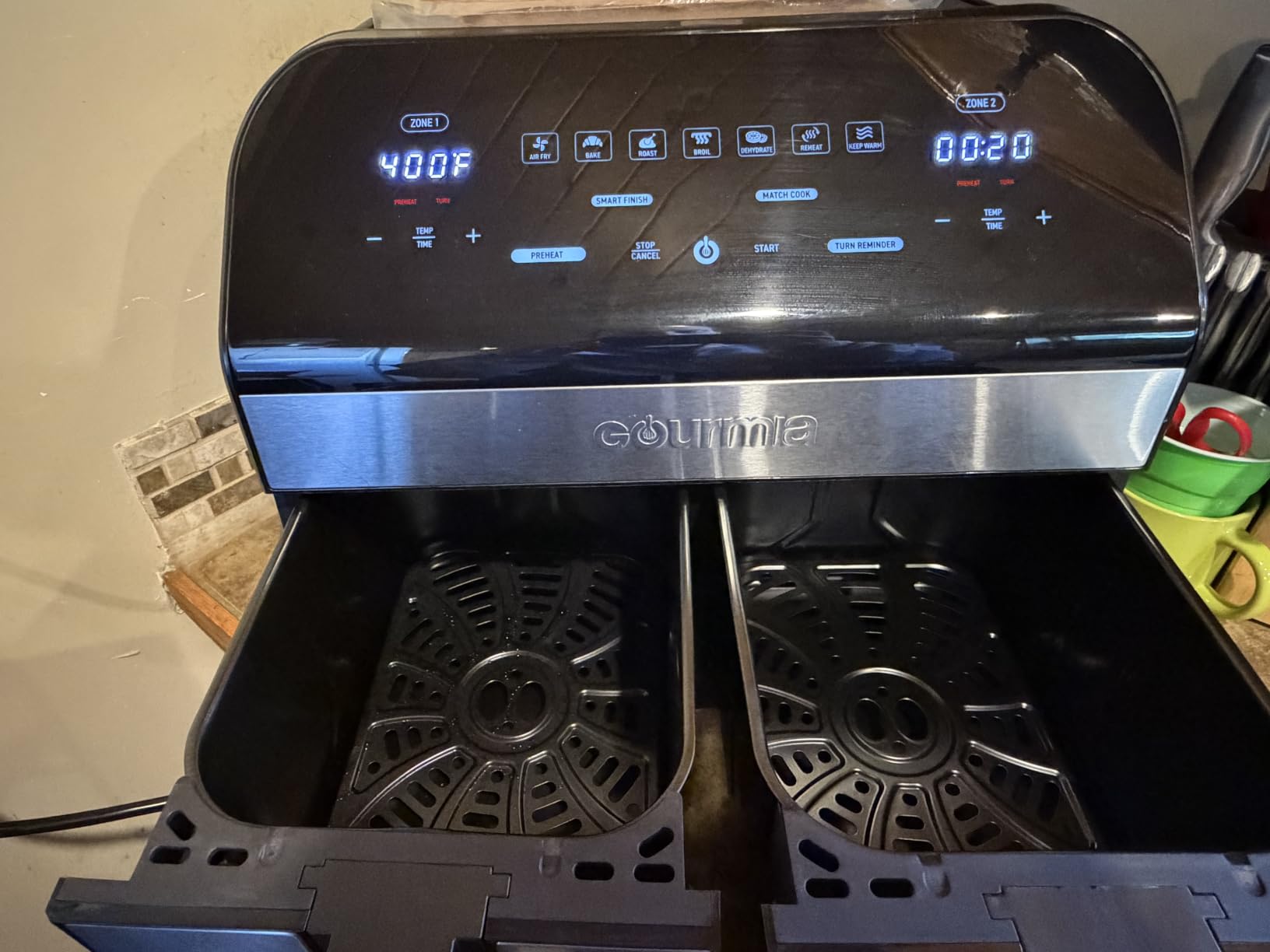 Gourmia Air Fryer - 10 Qt Dual Basket Capacity, Stainless Steel customer photo 2