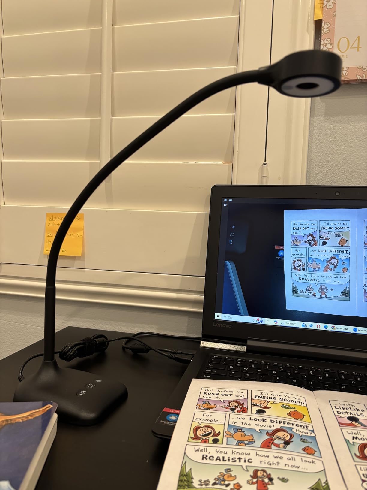 Document Camera for Teachers, Webcam and Overhead Camera for Classroom with Mic, LED Lights, Image Invert, Fold for Mac OS, Windows, Zoom, OBS Work with Distance Learning/Teaching, Live Demo customer photo 1