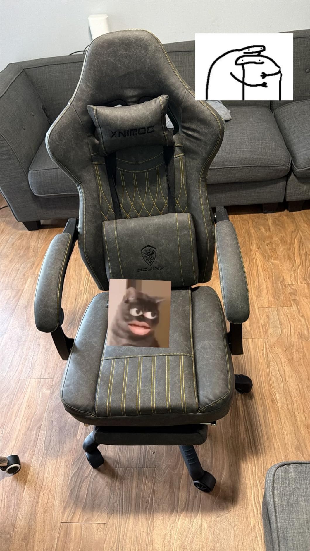 Dowinx Gaming Chair Breathable PU Leather Gamer Chair with Footrest Massage Lumbar Support, Big and Tall Ergonomic Reclining Computer Chair with Pocket Spring Cushion for Adults Teens(Black) customer photo 1