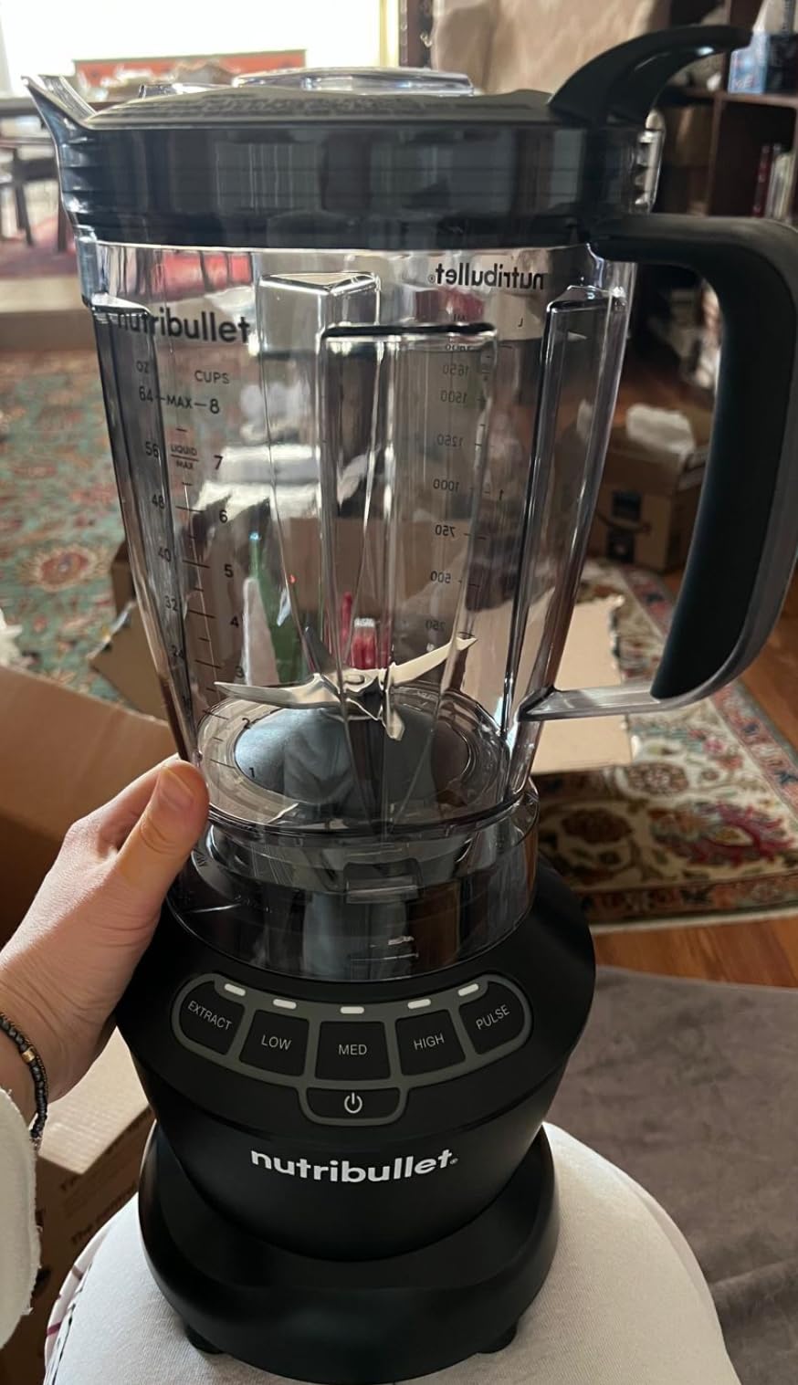 nutribullet Full-Size Blender Combo, Single-Serve & Large Capacity, 1200W, 64oz Pitcher, 32oz Cup, Extractor Blade, 3-Speed, Pulse, Smoothies, Soups, Sauces, Easy Cleaning, Matte Black, NBF50500AK customer photo 1
