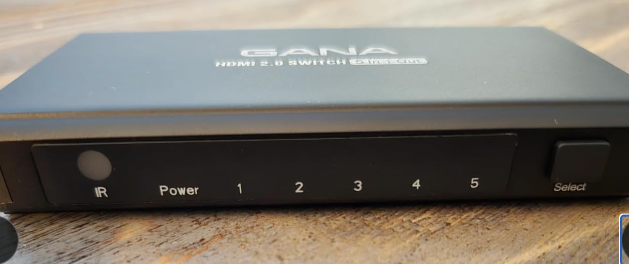 HDMI Switch 5 in 1 Out 4K@60Hz, GANA HDMI Splitter Switcher with Remote, Aluminum HDMI 2.0 Switch Box Hub for 3D, HDCP2.2, HDR, Compatible with Xbox, PS5/4/3,Fire Stick,Roku,Blu-Ray Player, Grey customer photo 1