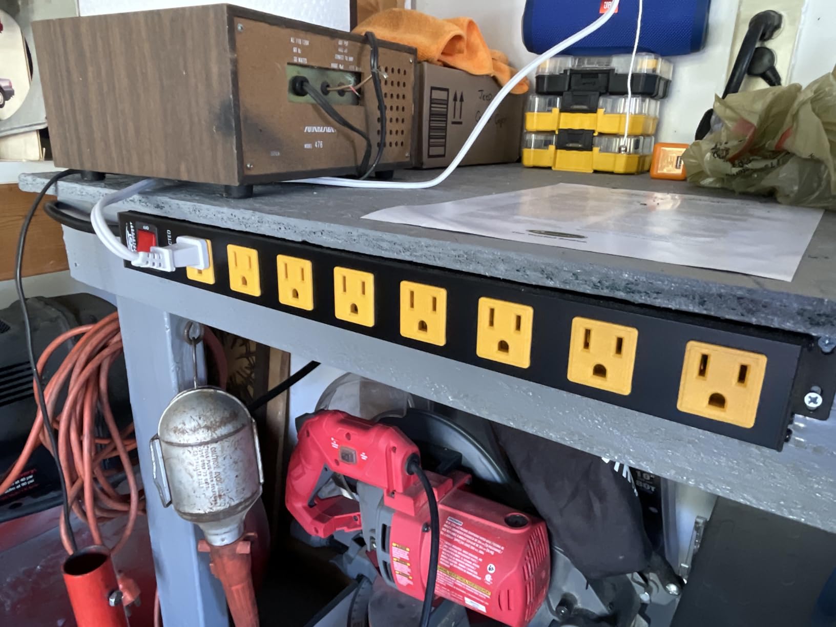 CRST 8 Outlet Metal Heavy Duty Power Strip, 15A/1875W | 2100J Surge Protector with 6FT Cord, Wide Spaced Mountable Industrial Power Strip for Garage/Workshop/Office customer photo 1