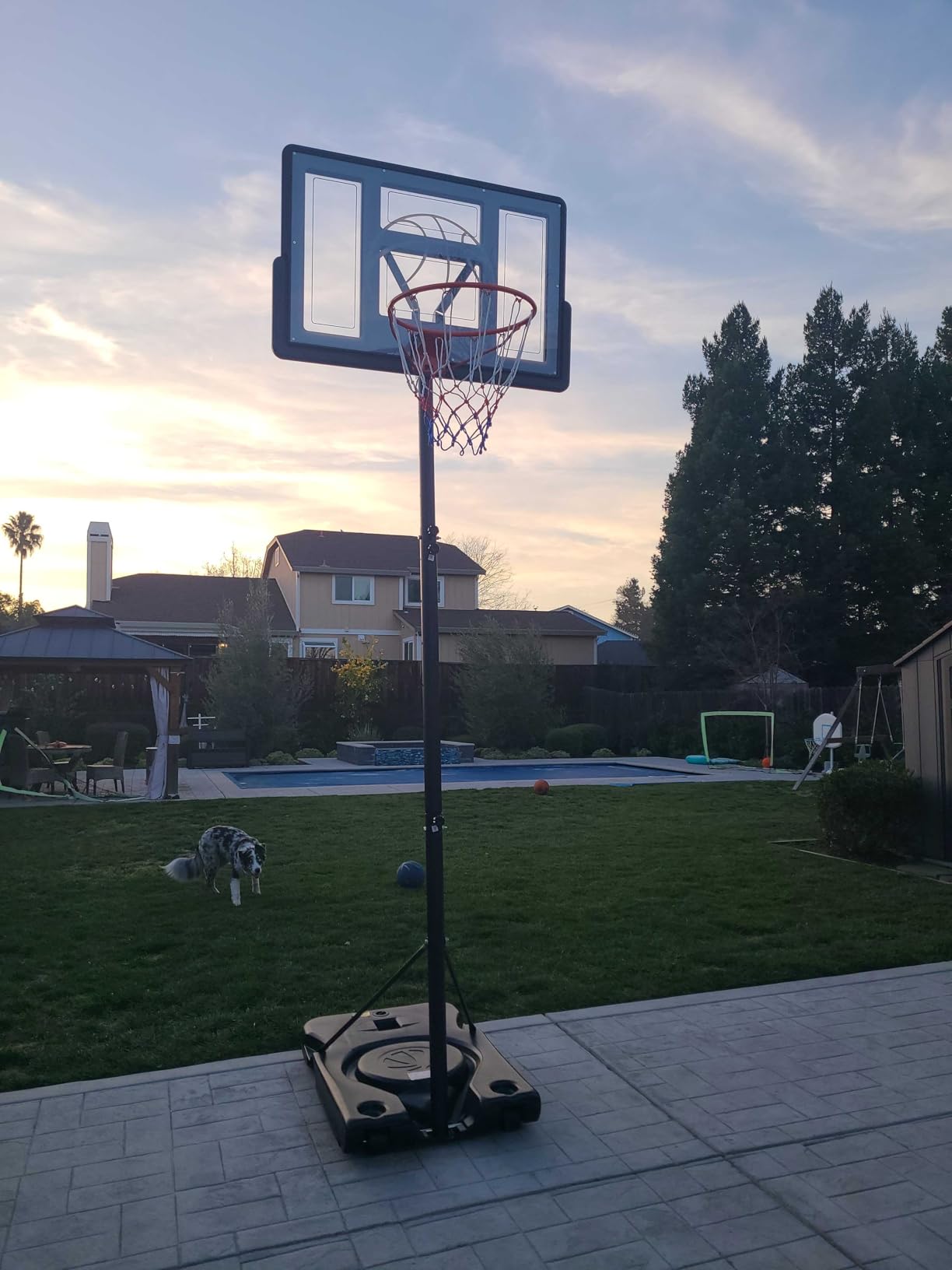 Yohood Basketball Hoop Outdoor, 4.4-10FT Adjustable Height Basketball Goal customer photo 1