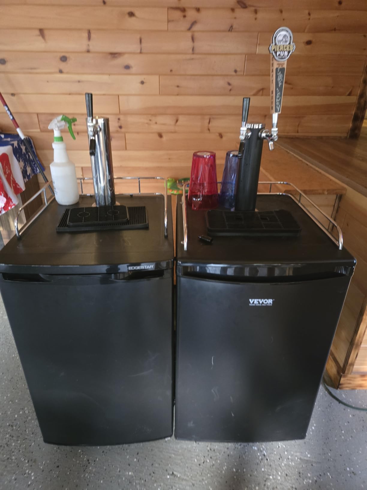 VEVOR Beer Kegerator, Dual Tap Commercial Draft Beer Dispenser for D system, Full Size Keg Refrigerator with 5lbs CO2 Tank, Hold 2 Sixth / 2 Ball lock keg, Black customer photo 1