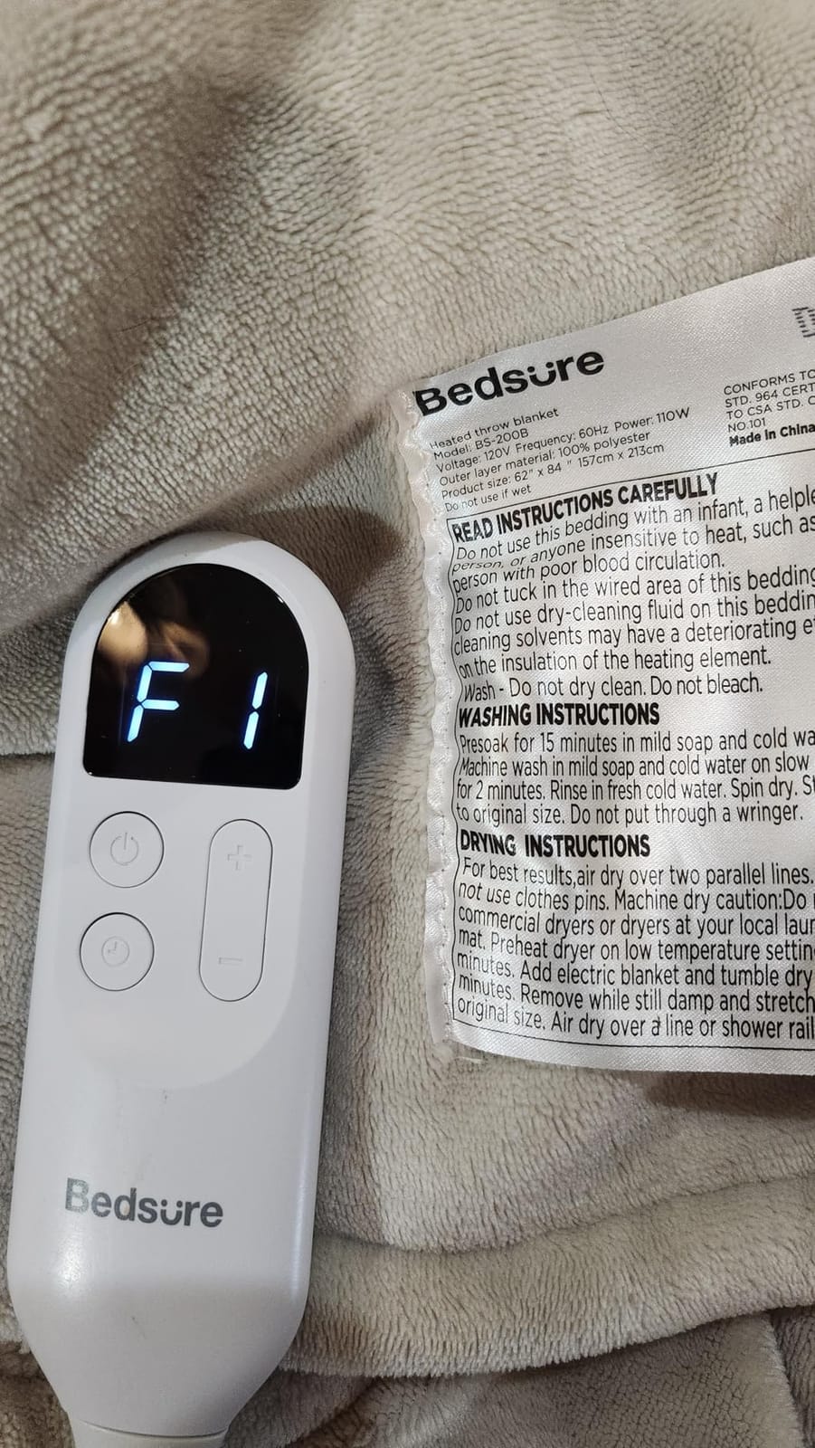 Bedsure Heated Blanket King Size, Dual Control Electric Blanket, Cream customer photo 2