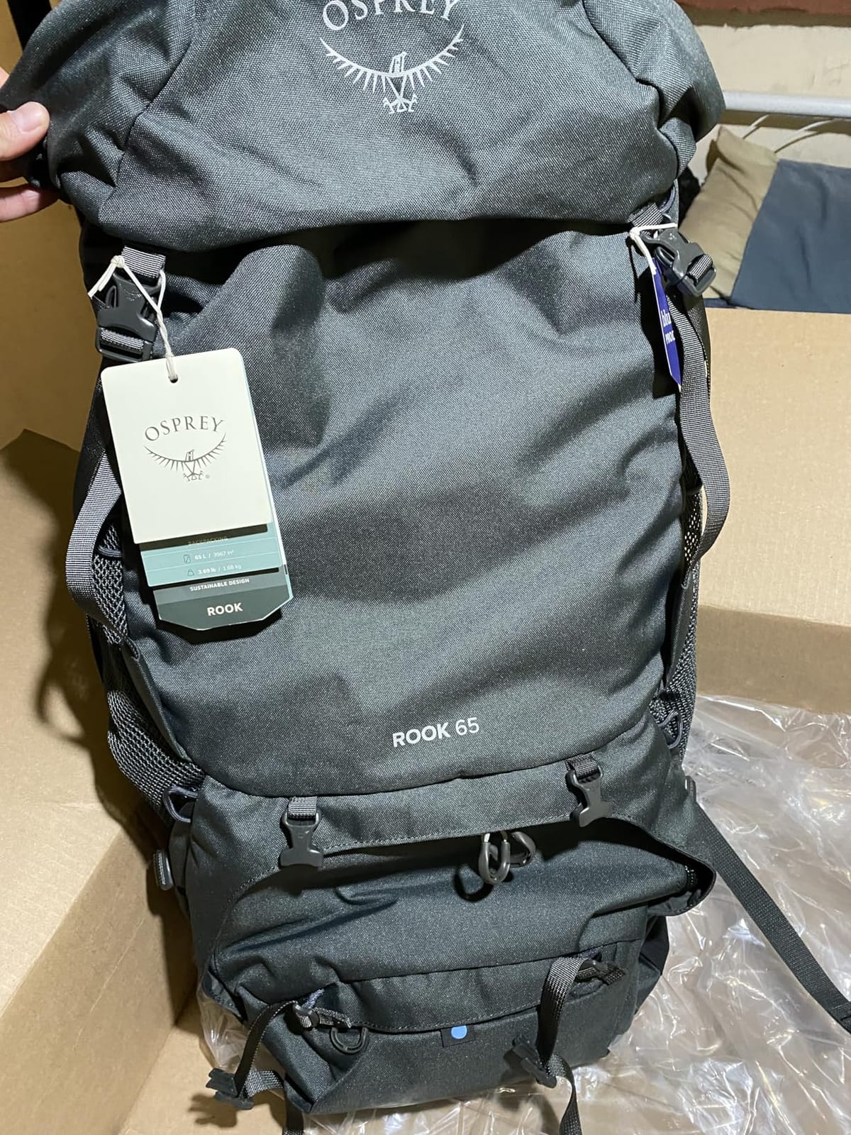 Osprey Rook 65L Men's Backpacking Backpack, Gray OS customer photo 2