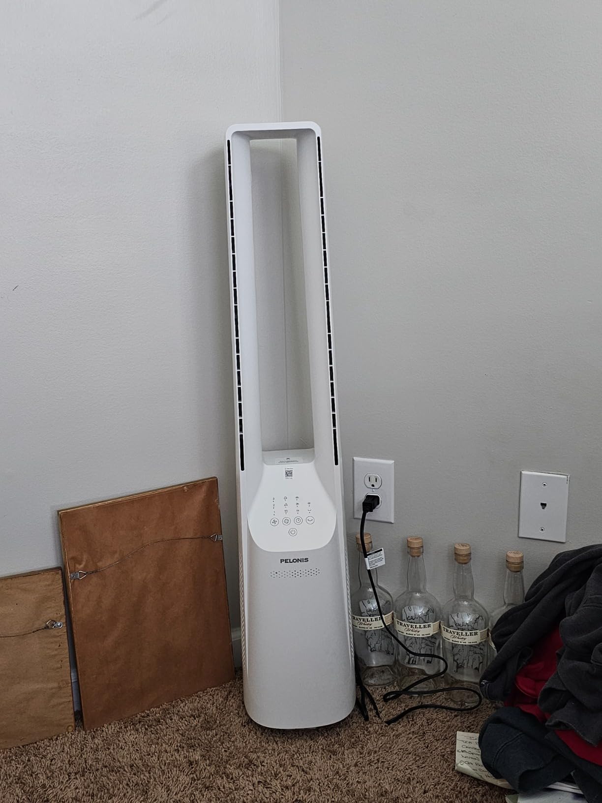 PELONIS Bladeless Tower Fan with 26-33ft Powerful Airflow, Alexa and Google Compatible, 6-Speed Settings, Quiet DC Motor, 120° Oscillation, 7-Hour Timer - Ideal for for Bedroom Home Office Use,White customer photo 2