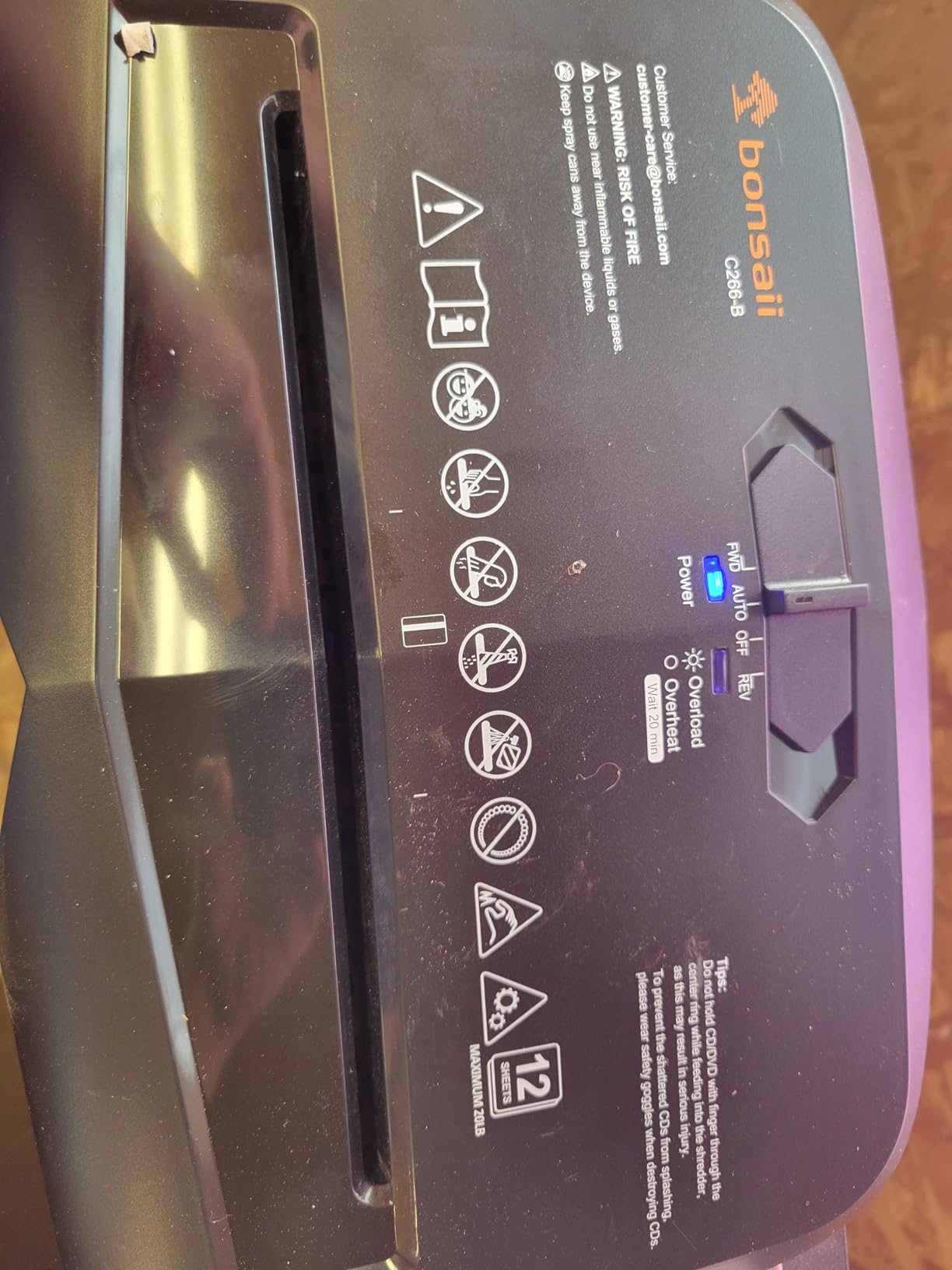 Bonsaii 12-Sheet Micro Cut Heavy Duty Paper Shredder for Home Office | Jam-Proof System, P-4 Security Level, Shreds CD/Cards/Staples, 4.2Gal Pullout Bin with Casters, Quiet Shredder C266-B customer photo 1