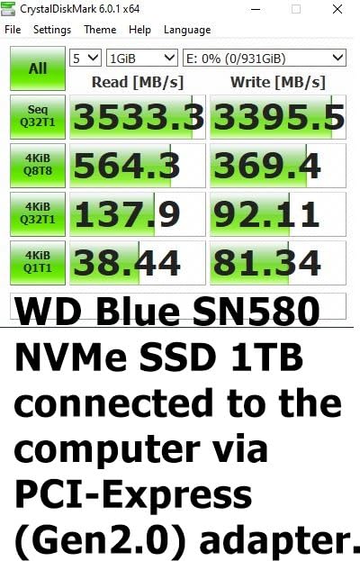 Western Digital 1TB WD Blue SN580 NVMe Internal Solid State Drive SSD - Gen4 x4 PCIe 16Gb/s, M.2 2280, Up to 4,150 MB/s - WDS100T3B0E customer photo 1
