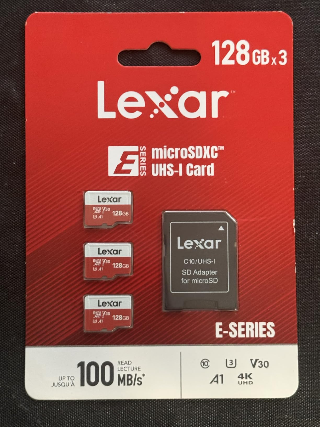 Lexar E-Series 128GB 3 PK Micro SD Card microSDXC UHS-I Flash Memory Card customer photo 1