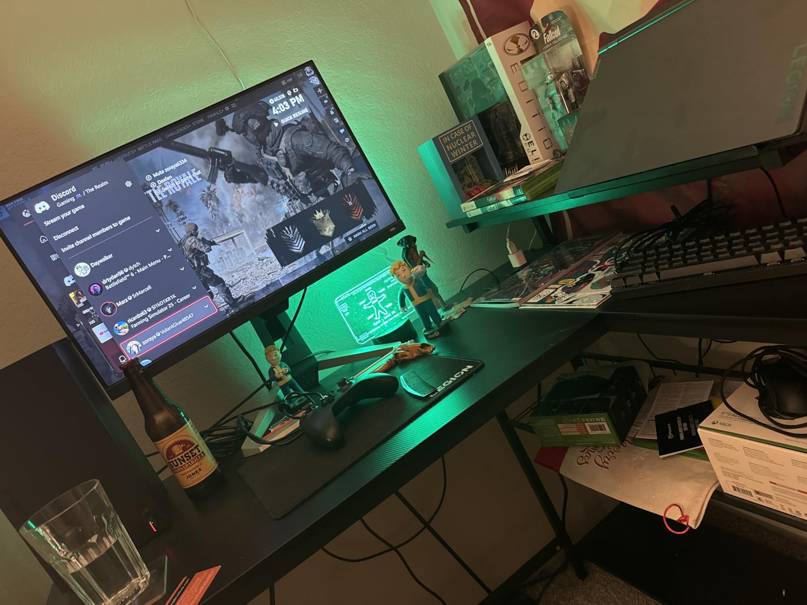 Bestier 58-Inch L-Shaped Gaming Desk with Charging & LED, Black, Charging 3AC+2USB, RGB LED Strip, Reversible Shelves, Monitor Stand, Headphone Hook, Metal Mesh Shelf customer photo 1