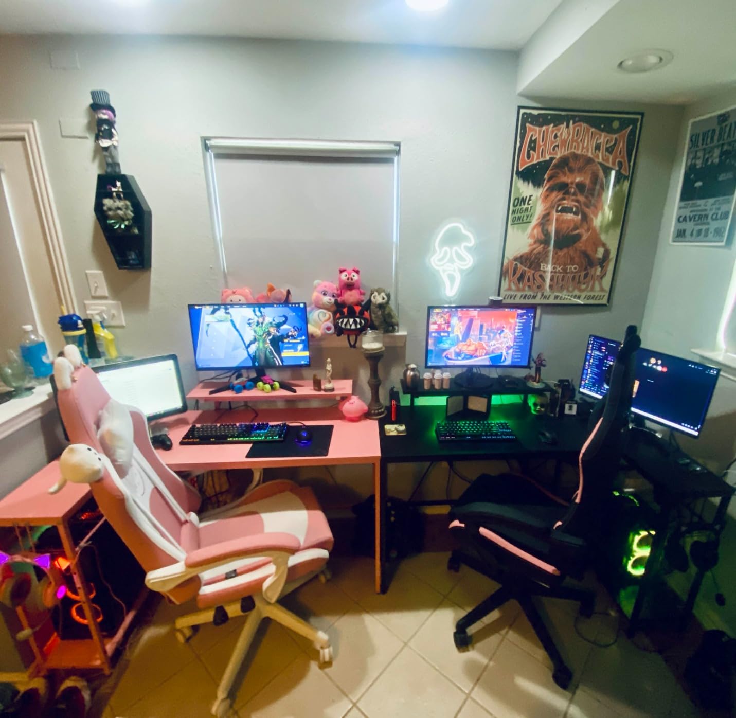 Bestier 58-Inch L-Shaped Gaming Desk with Charging & LED, Black, Charging 3AC+2USB, RGB LED Strip, Reversible Shelves, Monitor Stand, Headphone Hook, Metal Mesh Shelf customer photo 2
