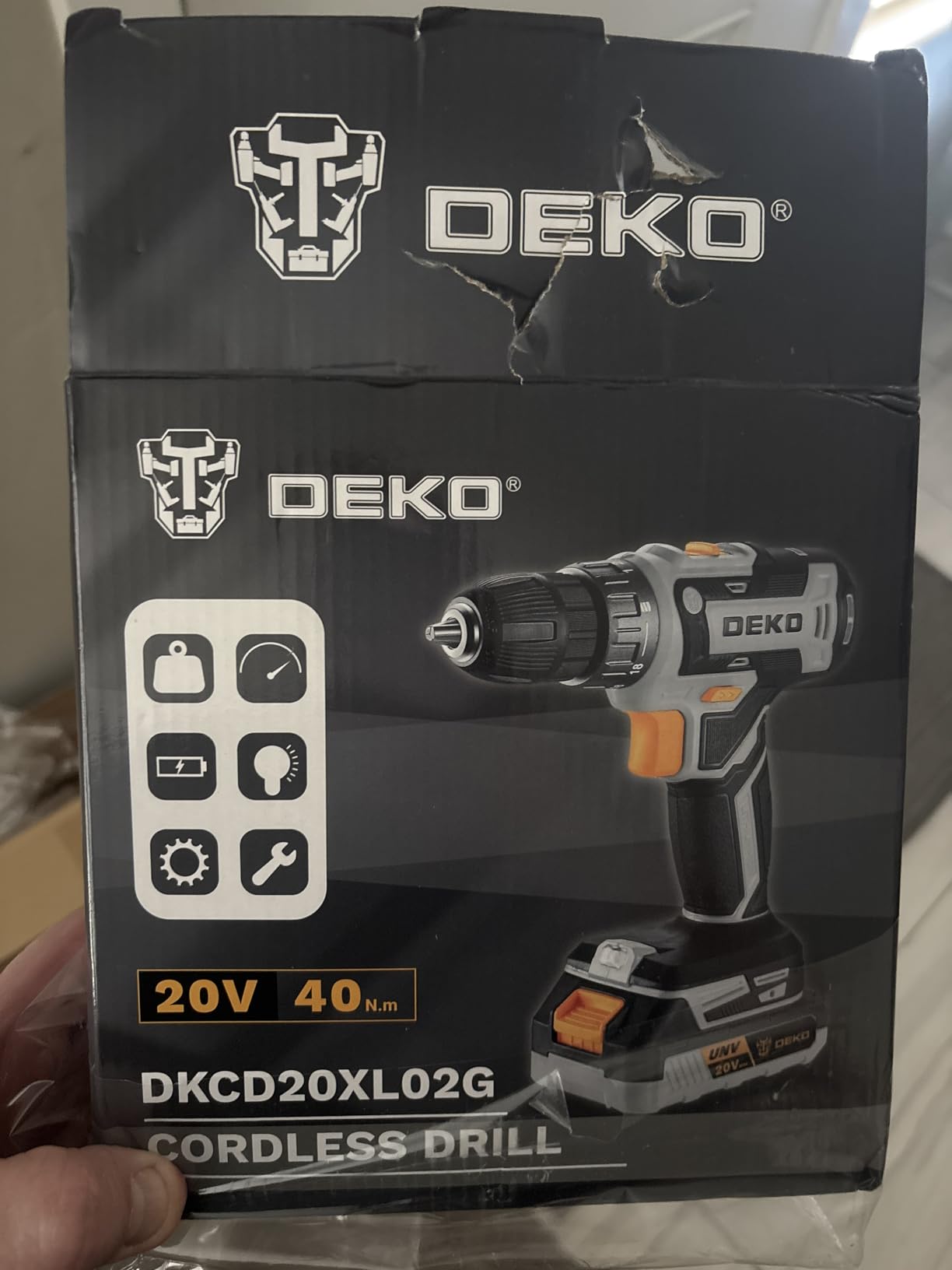 Power Drill Cordless: DEKOPRO Cordless Drill 20V Electric Power Drills Set Tool Drills Cord-less Set with Battery and Charger customer photo 1