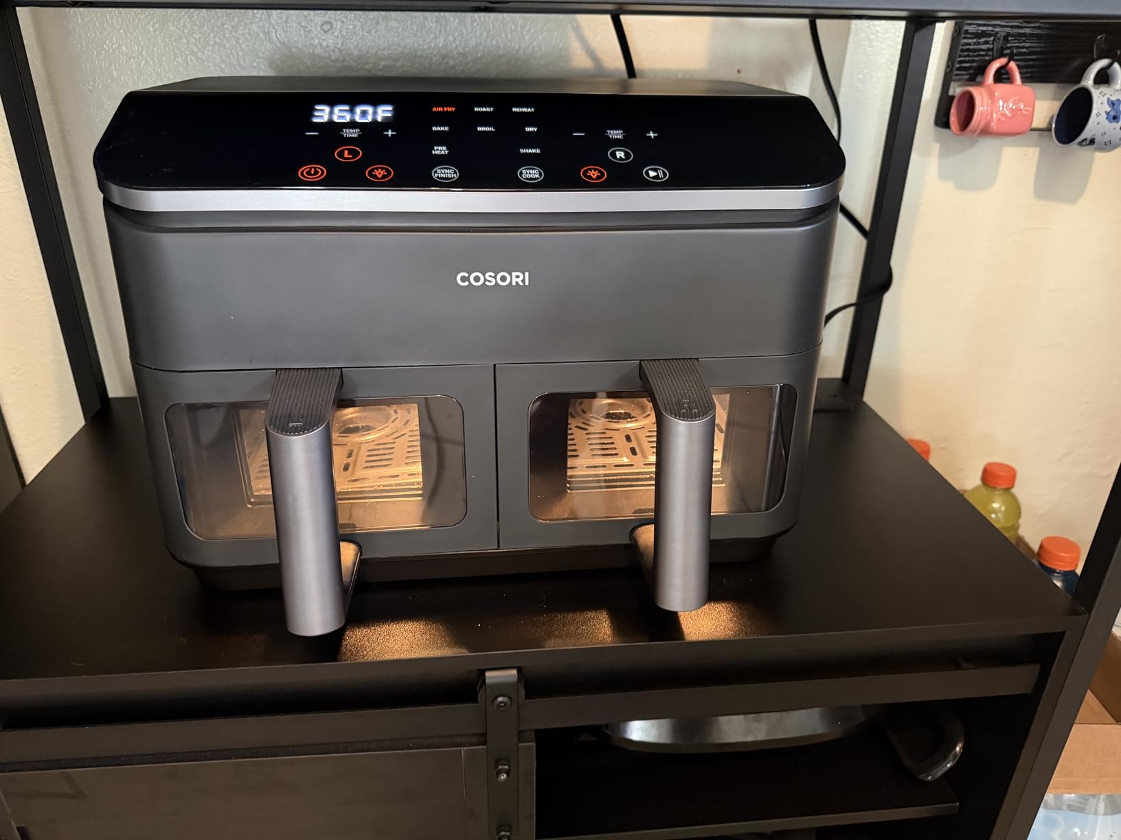 Cosori Dual Air Fryer, 9QT, 10-in-1, Sync Cook & Finish, Max 450°F | Dual 4.5QT Baskets, Independent Cooking, Touch Control, 95°-450°F, 85% less oil, 130+ Nutritional Recipes, Dishwasher-Safe customer photo 2