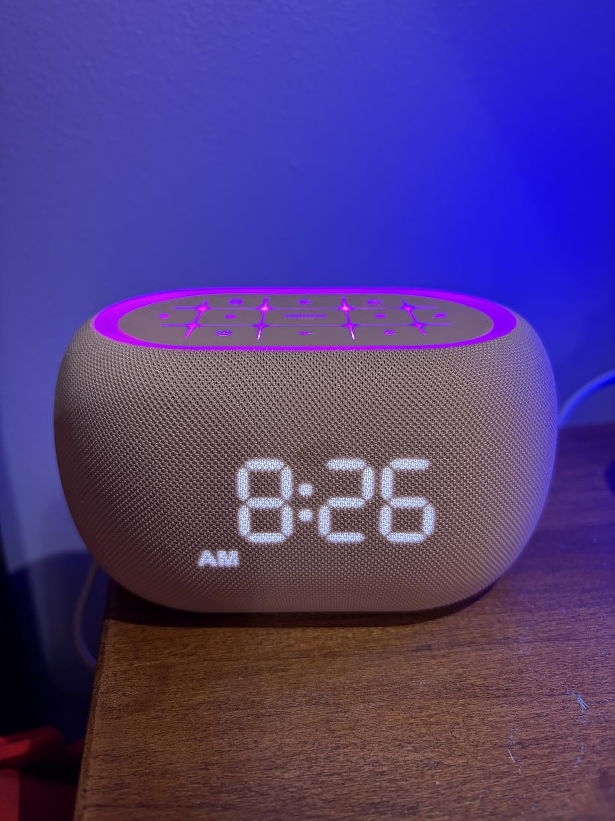 ANJANK White Noise Sound Machine Alarm Clock with Bluetooth Speaker, 21 Relaxing Sounds, 7 Night Lights, 0-100% Dimmer/Sleep Timer/30-Level Volume Control, Sound Machine for Kids Adults Sleeping, Bedroom customer photo 1