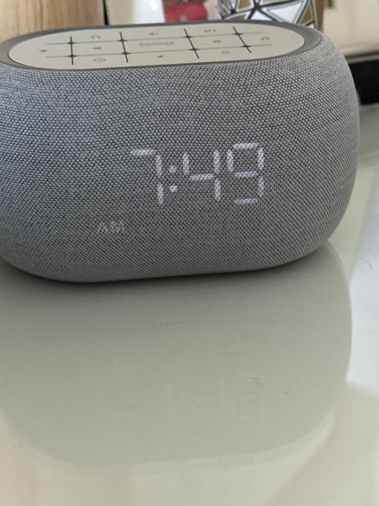 ANJANK White Noise Sound Machine Alarm Clock with Bluetooth Speaker, 21 Relaxing Sounds, 7 Night Lights, 0-100% Dimmer/Sleep Timer/30-Level Volume Control, Sound Machine for Kids Adults Sleeping, Bedroom customer photo 2