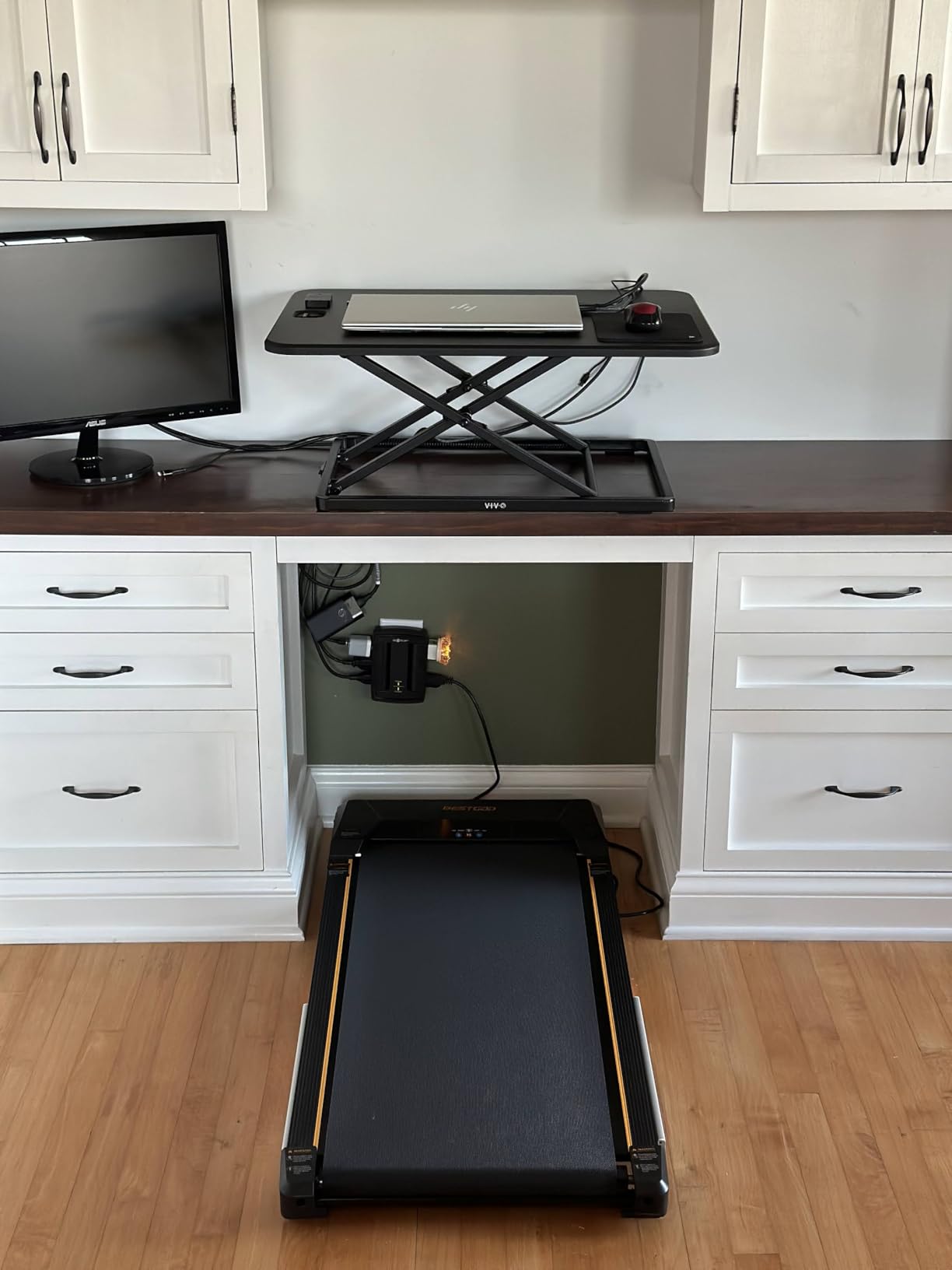 VIVO Vintage Brown 26 in Single Top Standing Desk Converter, DESK-V001JN customer photo 1