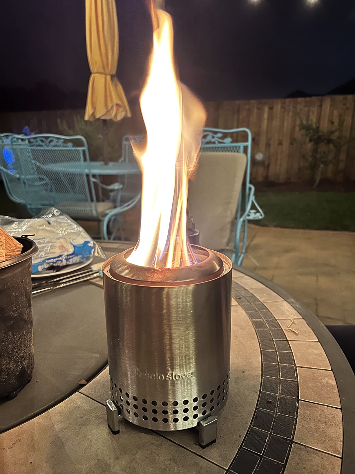 Solo Stove Mesa, 5.1 Inch Tabletop Fire Pit with Stand - Smokeless, Stainless Steel Fire Pit for Camping, Outdoor & Patio- Wood Burning or Pellet Fueled Portable Bonfire, 1.4lbs, Gunmetal customer photo 1
