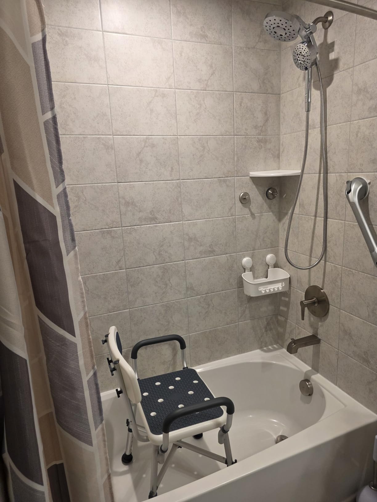 PELEGON Shower Chair for Elderly and Disabled (450lb) with Padded Armrests and Back, Adjustable Height Shower Seat, Heavy Duty Shower Chairs for Inside Shower, Handicap - Blue customer photo 1