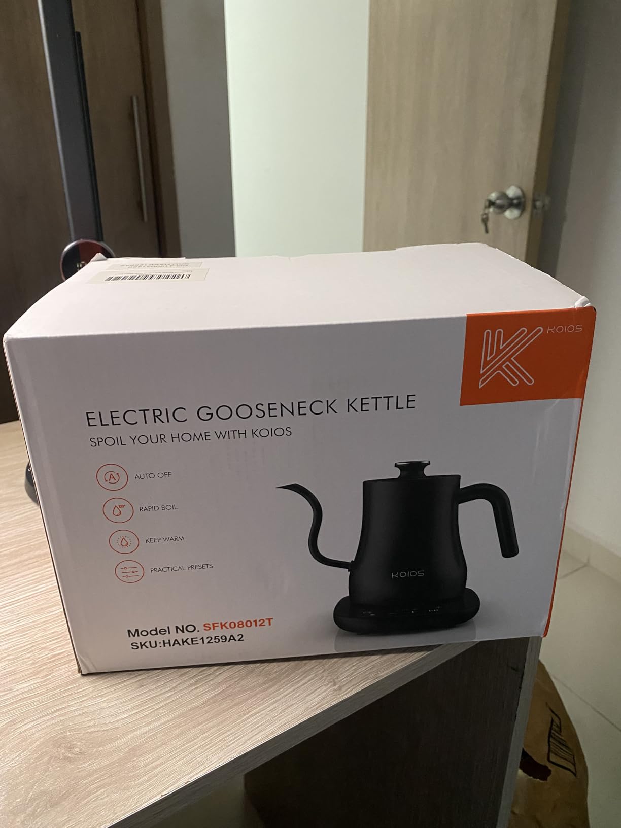 KOIOS Gooseneck Electric Kettle, ±1℉ Temp Control, Mute Mode, 4H Keep Warm | 0.8L Pour Over Kettle, 1200W Fast Heating, Stainless Steel, Coffee & Tea Brewing customer photo 2