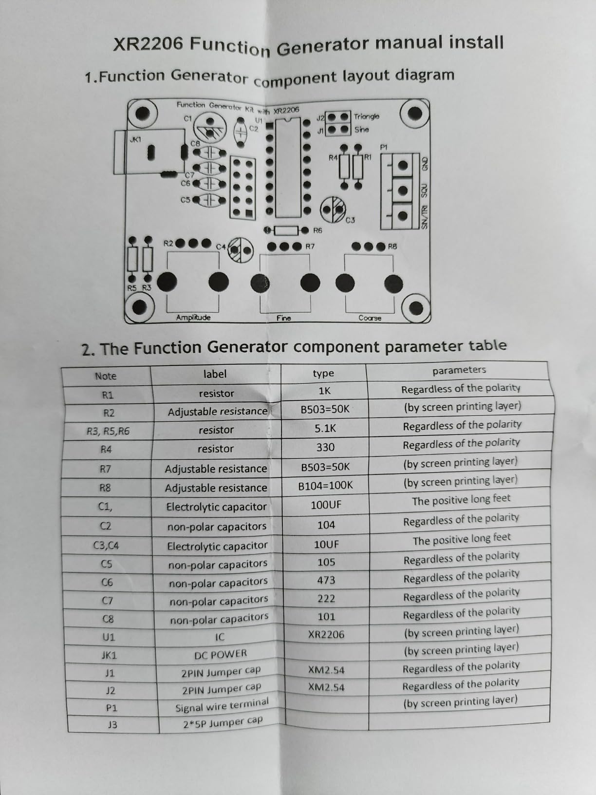 High Precision Function Signal Generator DIY Kit XR2206 Adjustable Frequency Amplitude Module Sine Triangle Square Output 1Hz-1MHz DC 9-12V customer photo 2
