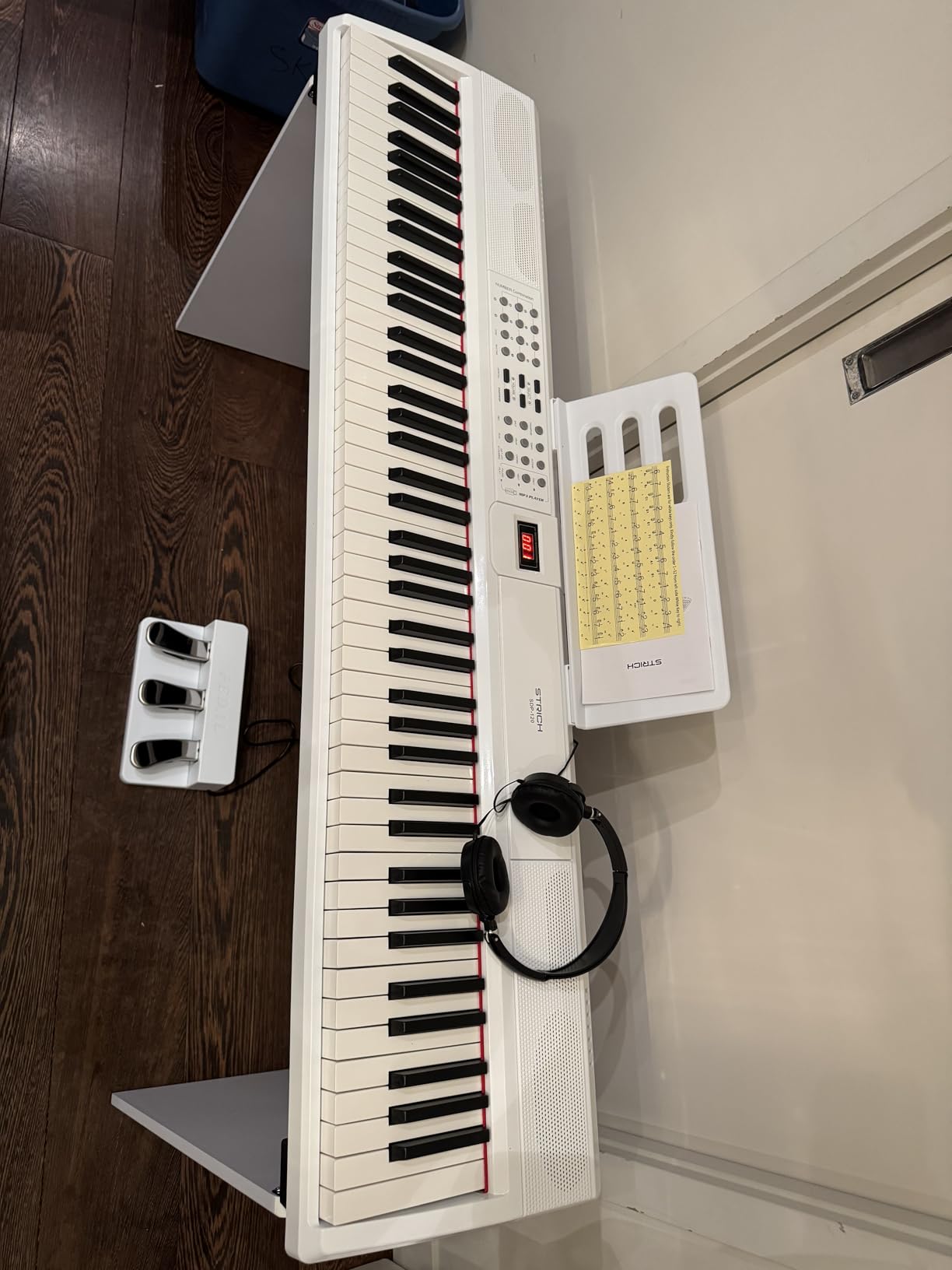 STRICH 88 Keys Weighted Keyboard with Sustain Pedal, Hammer-Action Digital Piano, 2x15W Built-In Speakers, Full-size Electric Piano Keyboard Supports USB-MIDI/Wireless Connect, SDP-120 customer photo 1