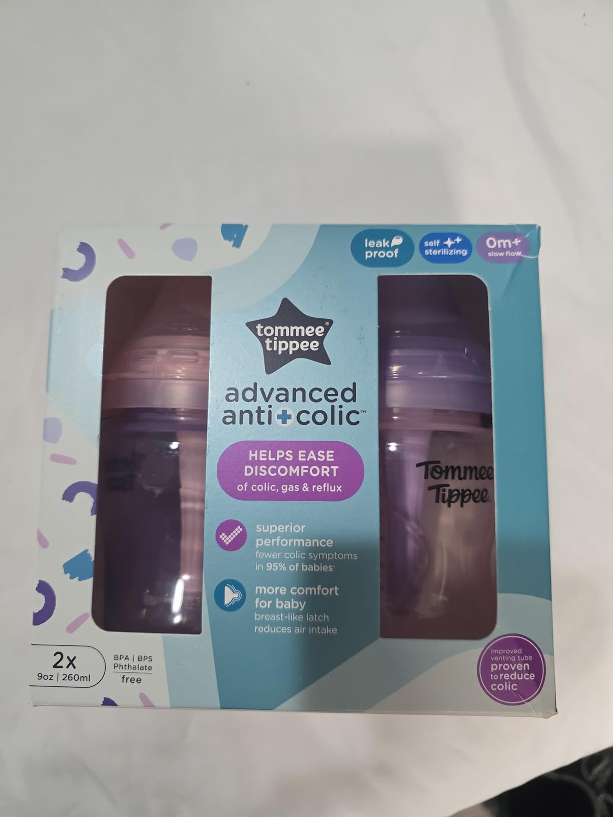 Tommee Tippee Advanced Anti-Colic Baby Bottles, Newborn 0m+, 9oz customer photo 1