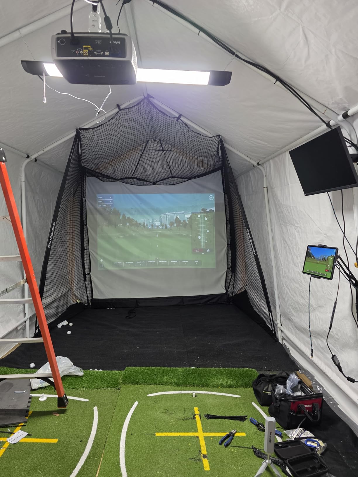 GoSports Range Cage 10 ft x 8 ft Golf Net Cage – Indoor & Outdoor Golf Practice Net for Full Swing Training and Home Golf Simulator Setups customer photo 1