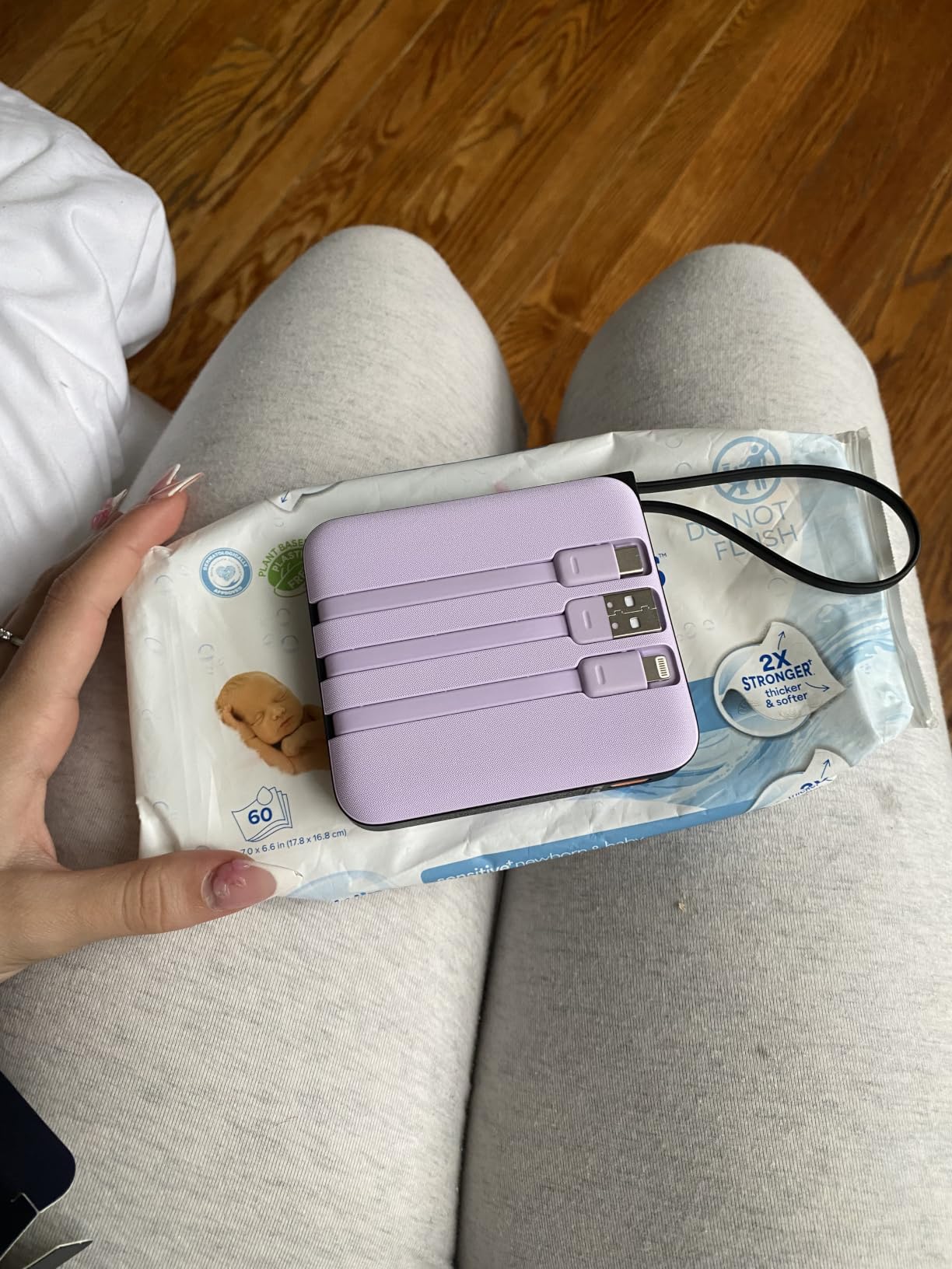 VRURC Portable Charger for iPhone with Built-in Cable, 10000mAh 22.5W Fast Charging USB C Battery Pack, Cell Phone Power Bank for iPhone 17 16 15 & Samsung Galaxy Series (Blue) customer photo 2