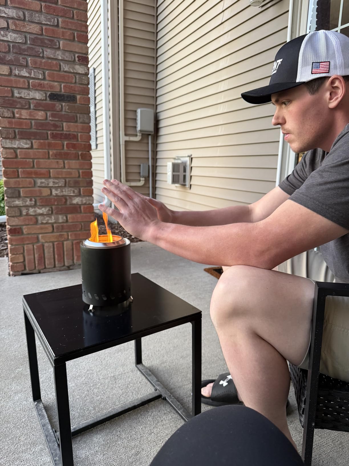 Tabel Top Fire Pit Mini, Portable Firepit Outdoor, 5.5 Inch Tabletop Firepit Stainless Steel customer photo 2