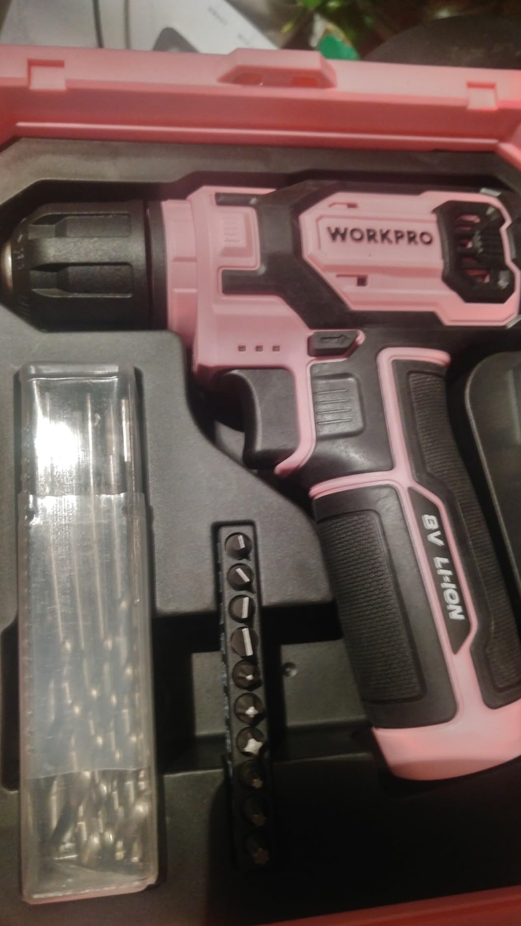 WORKPRO 8V Cordless Drill Set with Battery and Charger, 3/8