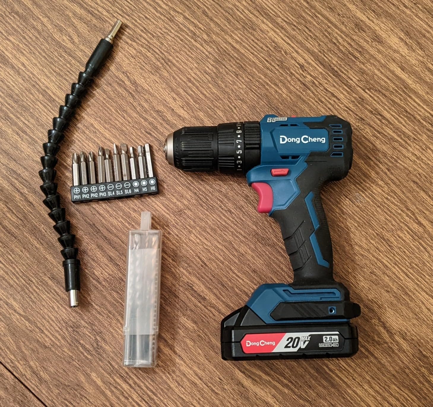 Dong Cheng 20V Brushless Heavy-duty Impact Drill, 443 in-lbs, 27000 IPM, 1/2