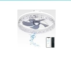 Ceiling Fan with Light, Low Profile Flush Mount Ceiling Fan with Bluetooth Speaker, Smart Ceiling Fan with Alexa & Google Assistant, Voice/APP/Remote Control, 6 Speeds customer photo 1