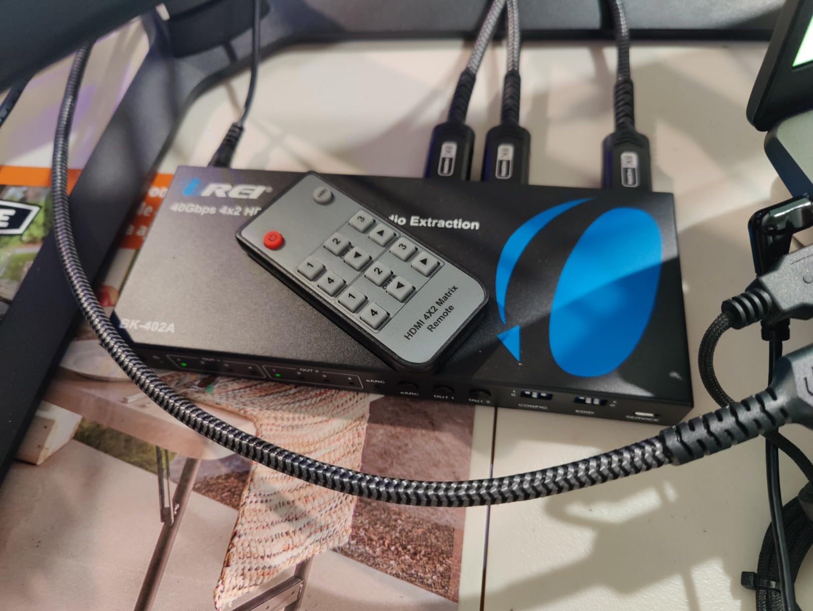 OREI 4x2 HDMI Matrix Switch 8K with Audio Extraction eARC, EDID, Downscale customer photo 2