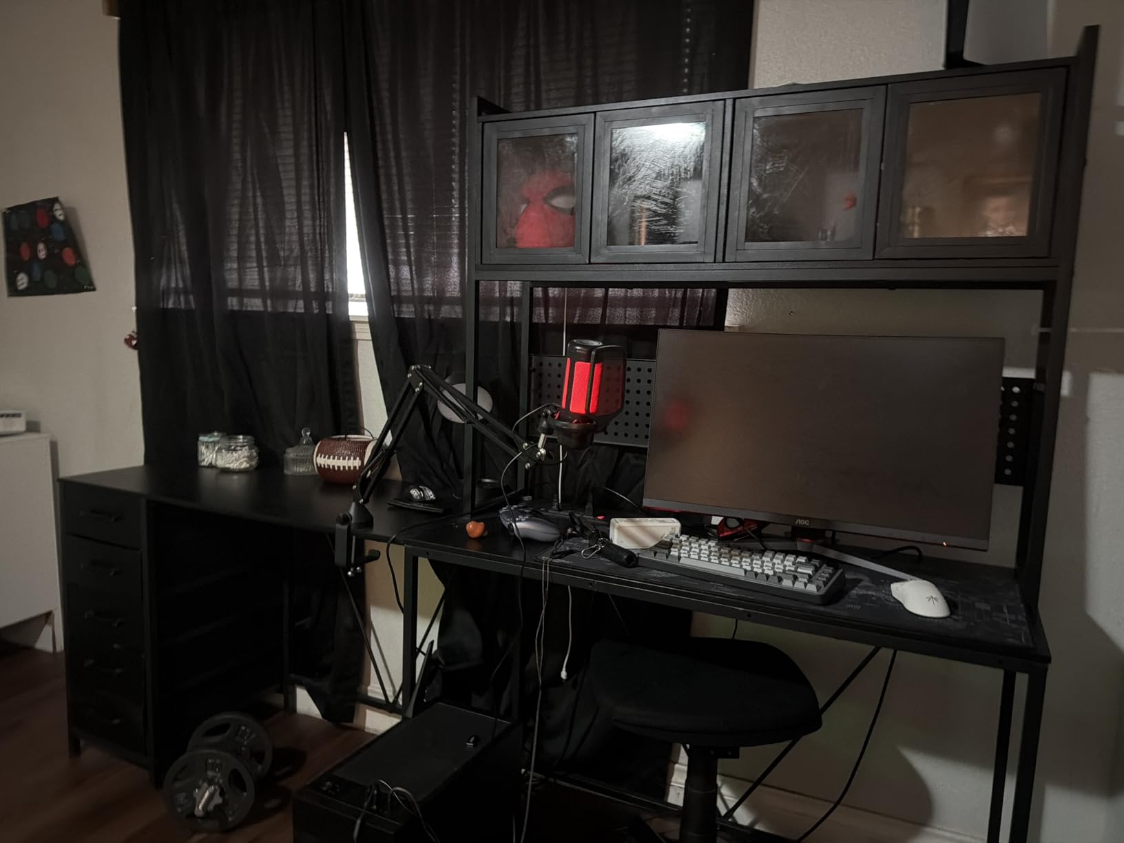 SEDETA L Shaped Gaming Corner Desk with Drawers, Hutch and Storage Shelves | Reversible Computer Desk, Gaming Desk with Pegboard, Led Lights, and Power Outlet for Home Office, Black customer photo 2