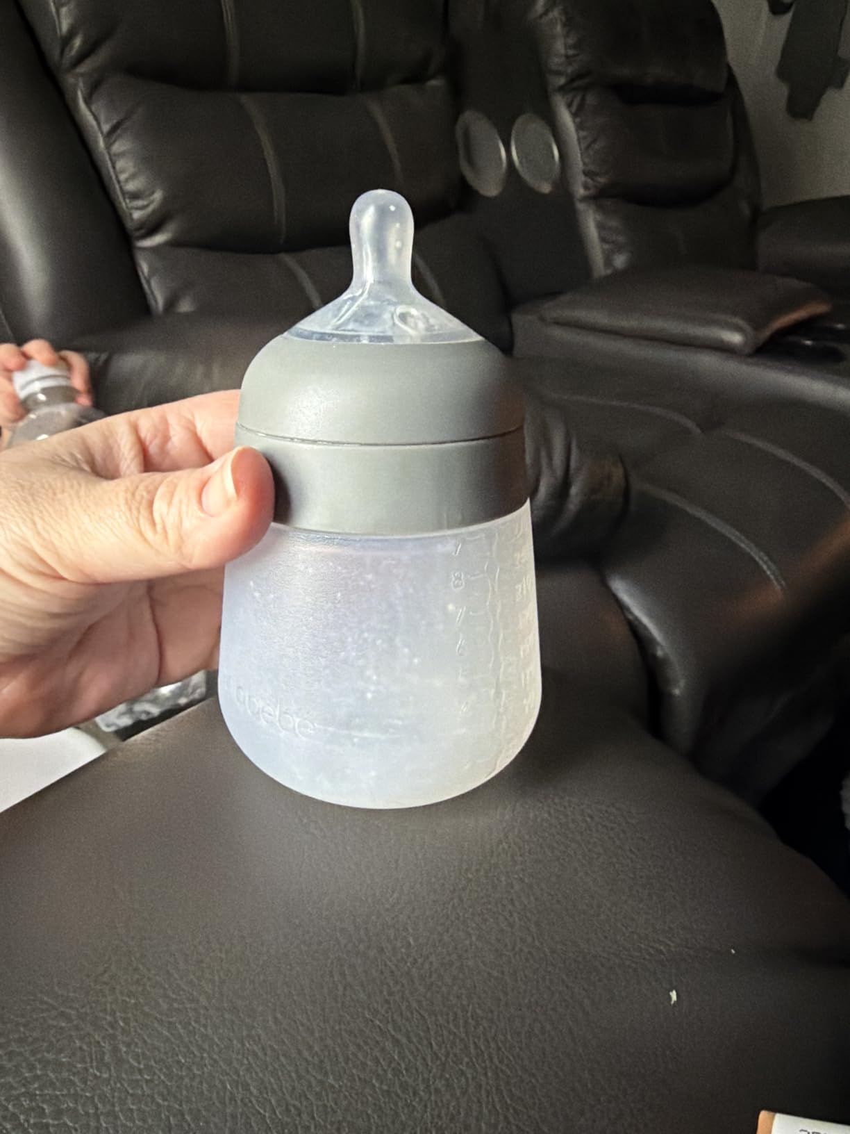 Nanobebe Flexy Silicone Baby Bottle, Anti-Colic, Natural Feel, Non-Collapsing Nipple, Non-Tip Stable Base, Easy to Clean 2-Pack, Sage, 5 oz customer photo 2