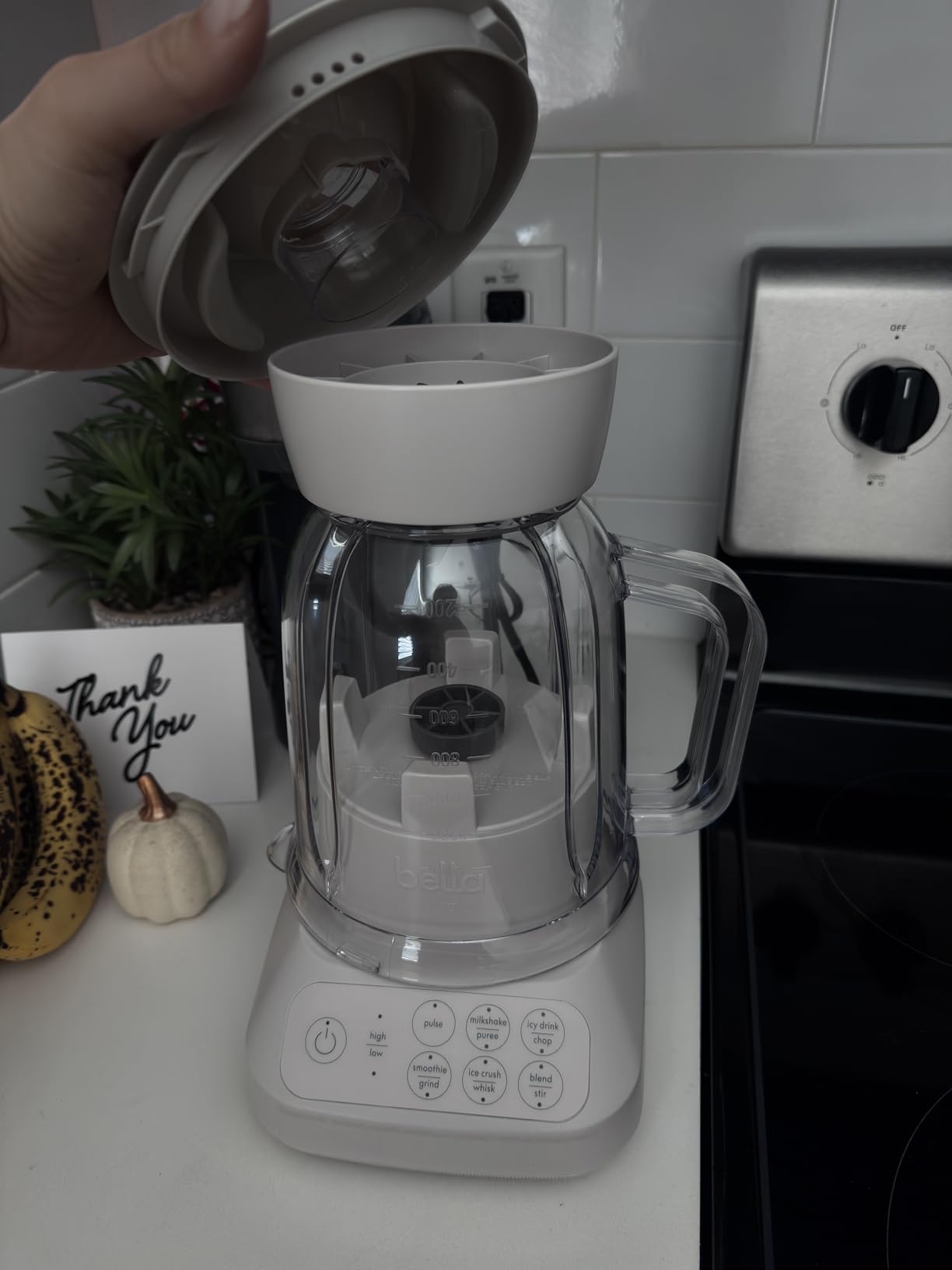 bella Fits-anywhere Flip & Store Blender, 48 oz, 520W, 10-speed, Oatmilk customer photo 1