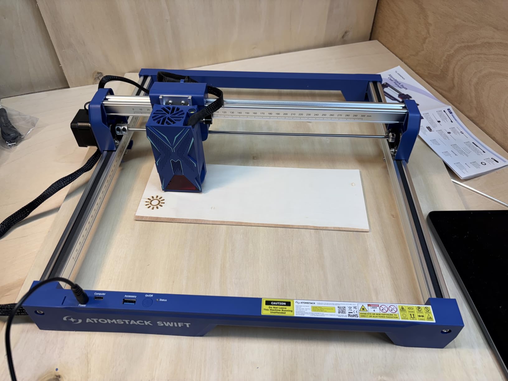 ATOMSTACK Swift 7W Laser Engraver, Swift 7W Laser Cutter, 0.06mm High Accuracy Laser Engraving Machine for Wood and Metal, Dark Acrylic, Glass, Leather Blue customer photo 2