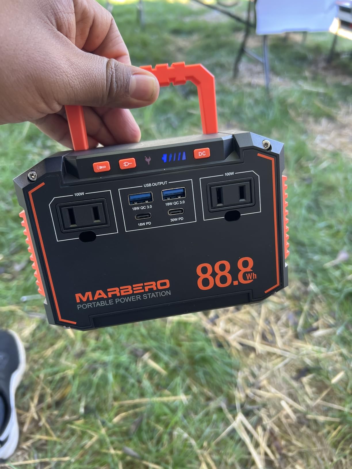 MARBERO 88.8Wh Portable Power Station Backup Lithium Battery Solar Generator 150W Max AC & 30W USB-C Output for Camping Hiking RV Off-Grid Living CPAP Home Outage Emergency (Solar Panel Optional) customer photo 2