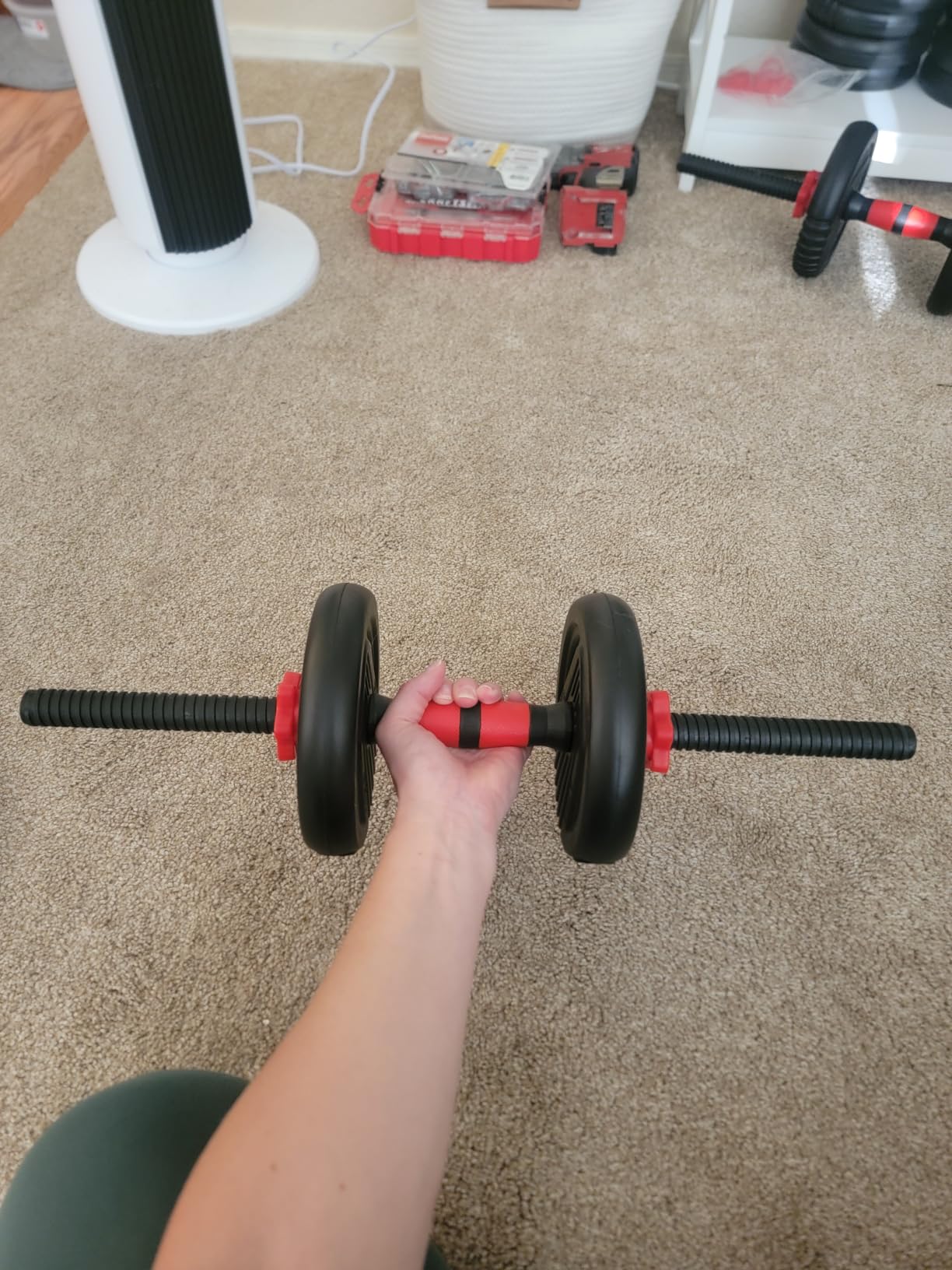 Adjustable Dumbbell set,20/30/45/70/90lbs Free Weight Set customer photo 2