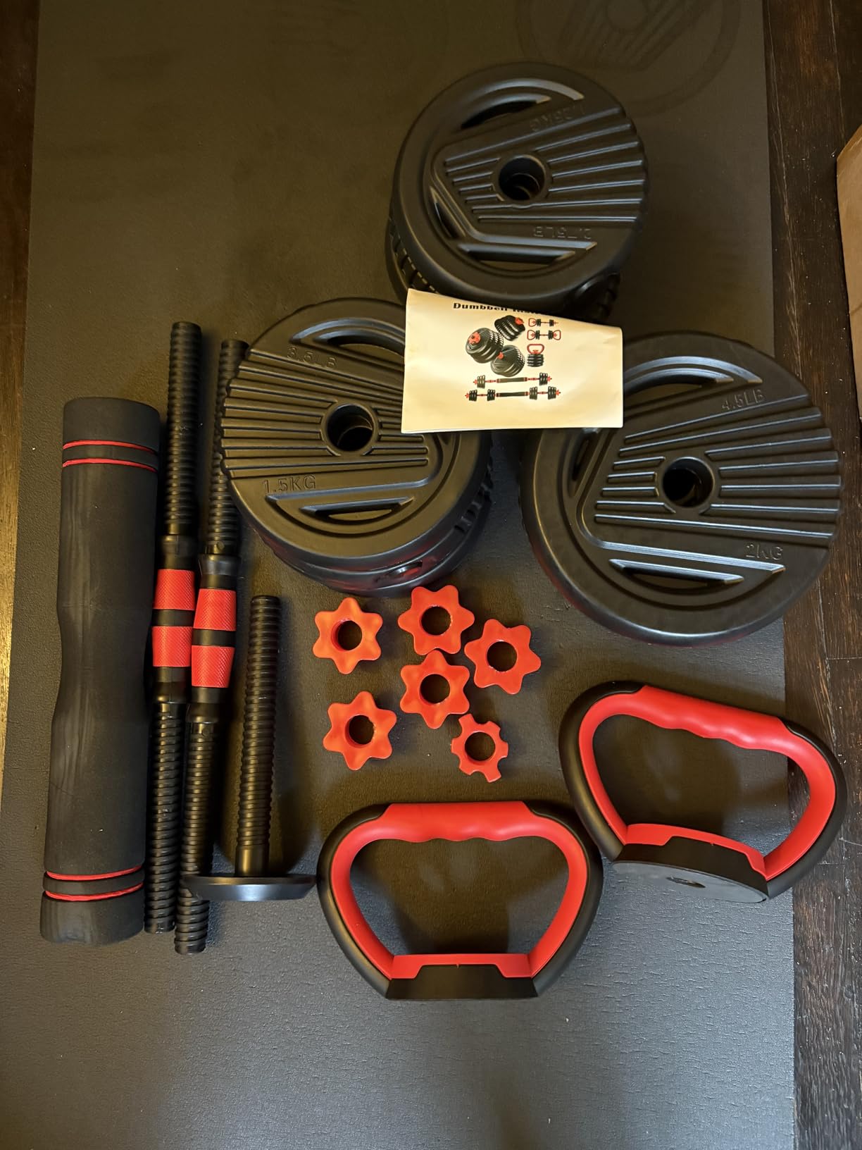 Adjustable Dumbbell set,20/30/45/70/90lbs Free Weight Set customer photo 2