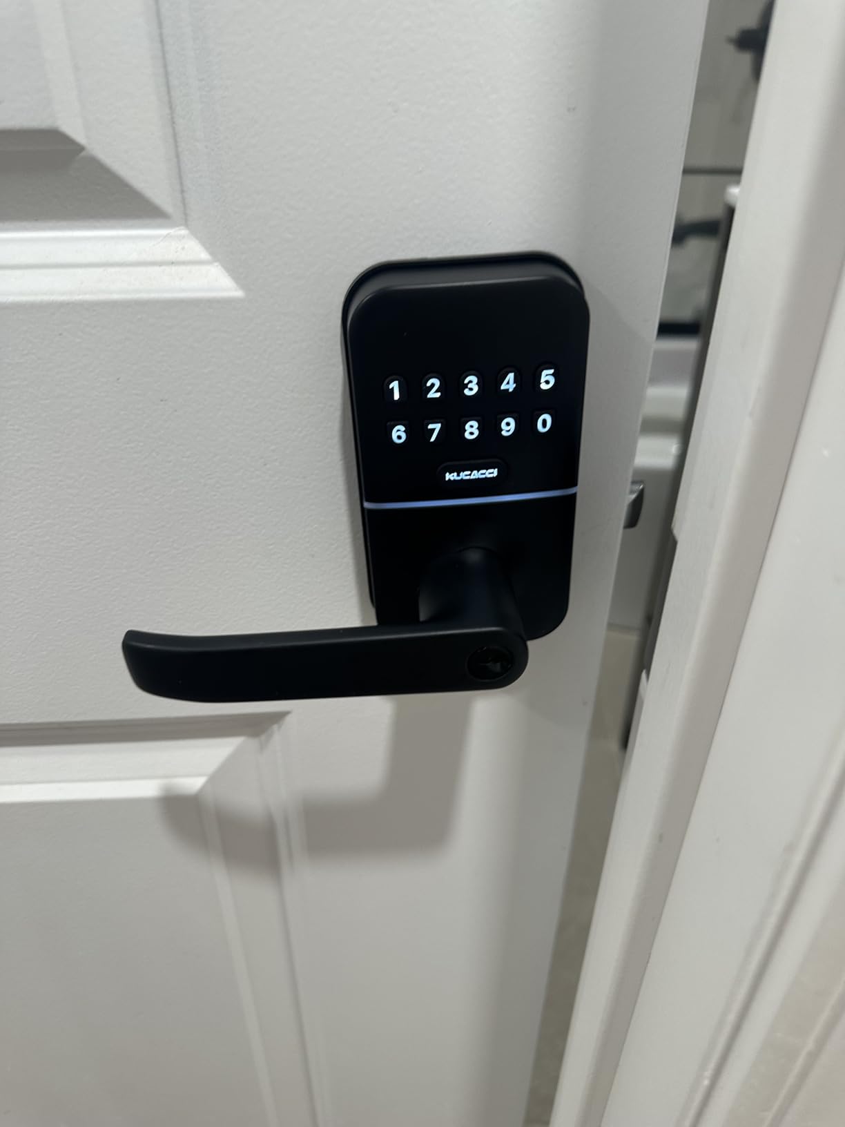 Smart Door Handle Lock with Keypad: Kucacci Keyless Entry Digital Knob for Front Door - Electronic Smart Lock with Keypad - Exterior Code Door Knob - Easy Installation customer photo 1